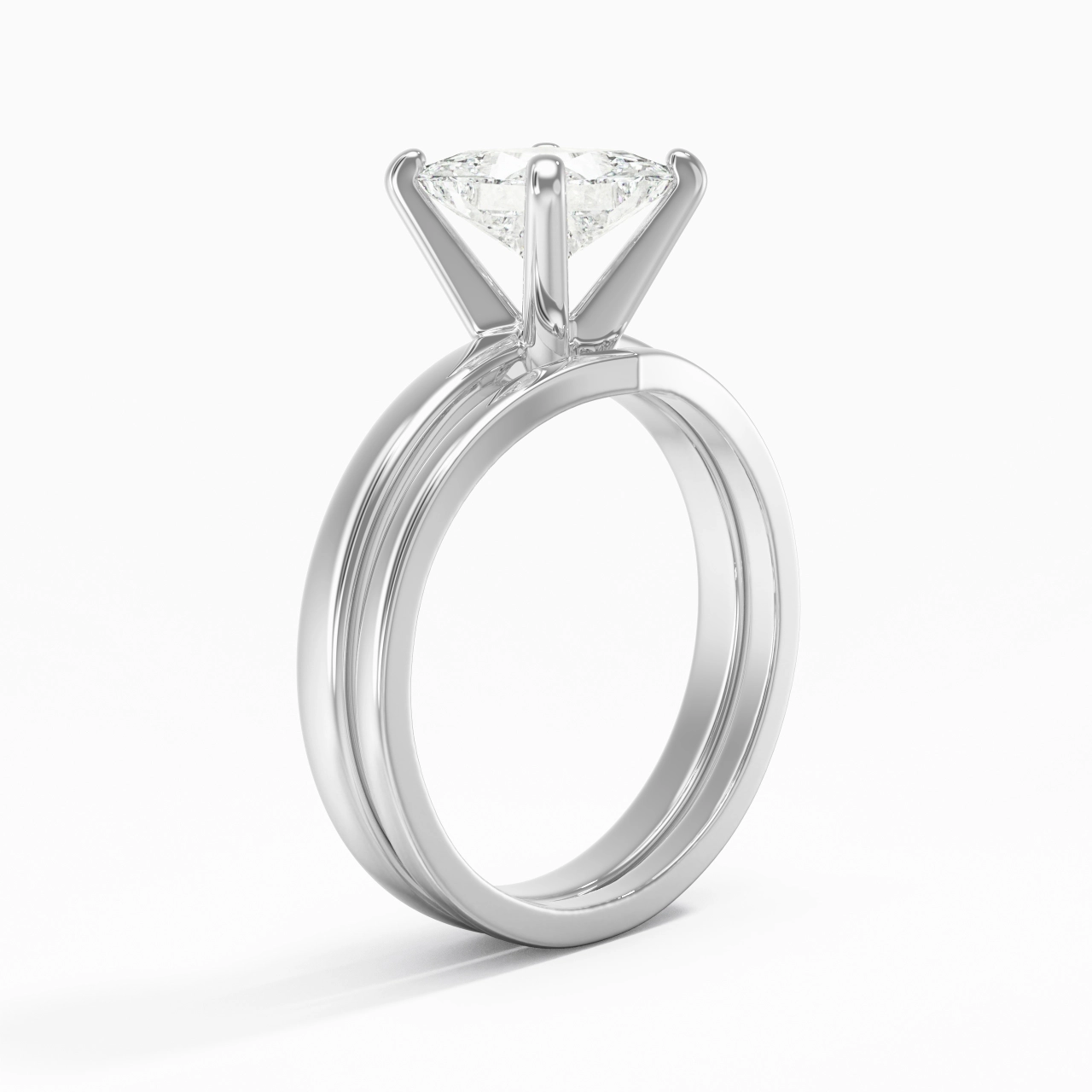 1.50ct Moissanite Wedding Ring Set 925 Sterling Silver