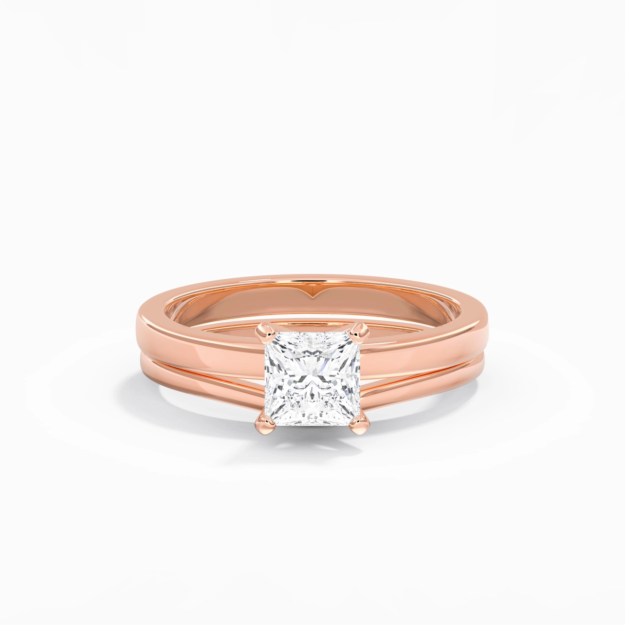 1.00ct Moissanite Wedding Ring Set 925 Sterling Silver