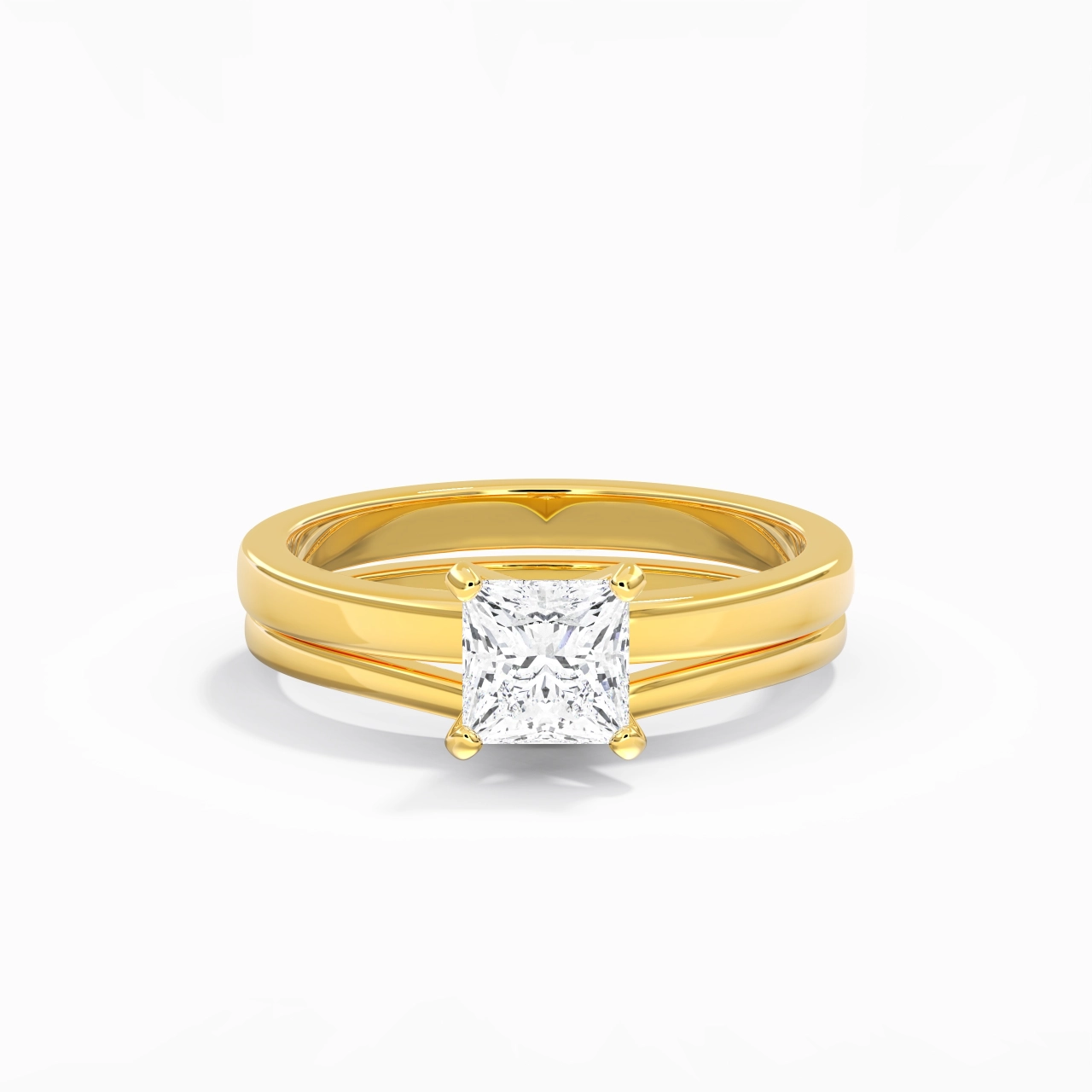 1.00ct Moissanite Wedding Ring Set 14K Gold