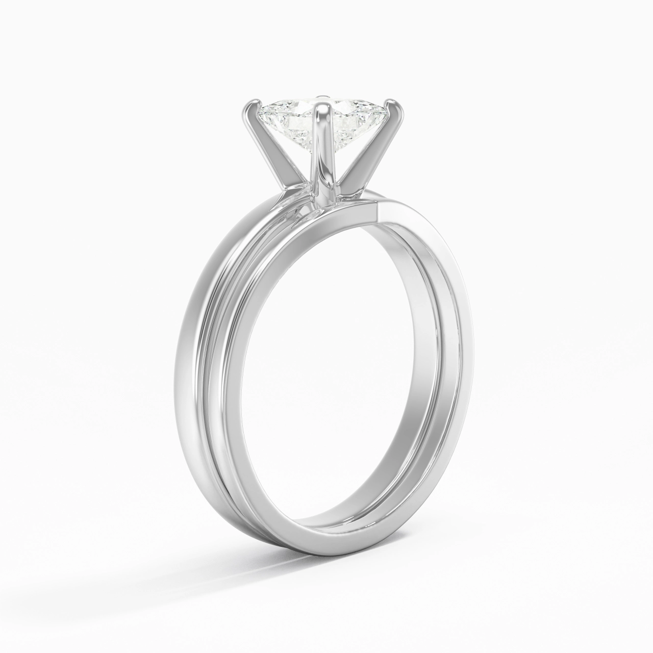 1.00ct Moissanite Wedding Ring Set 925 Sterling Silver