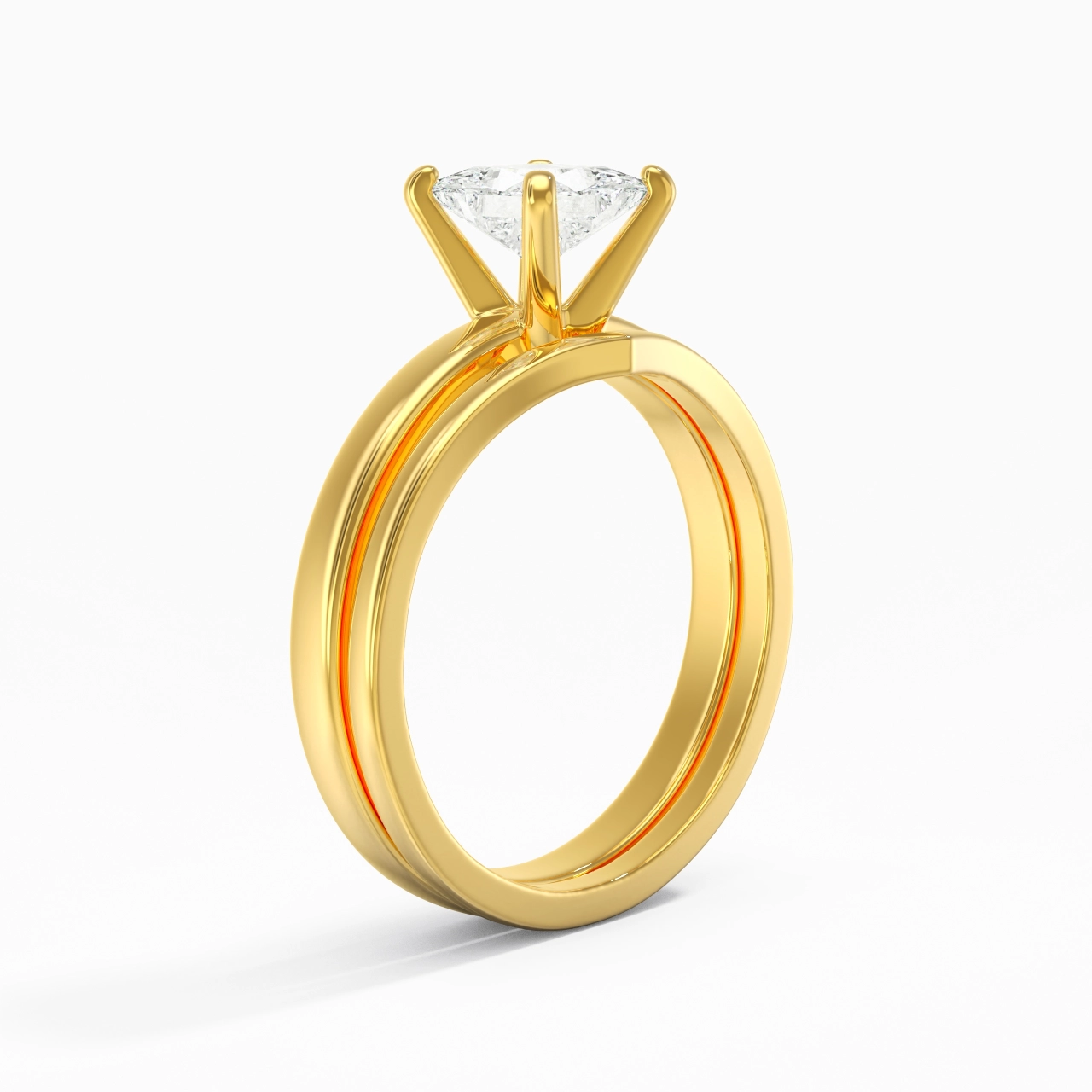 1.00ct Moissanite Wedding Ring Set 14K Gold