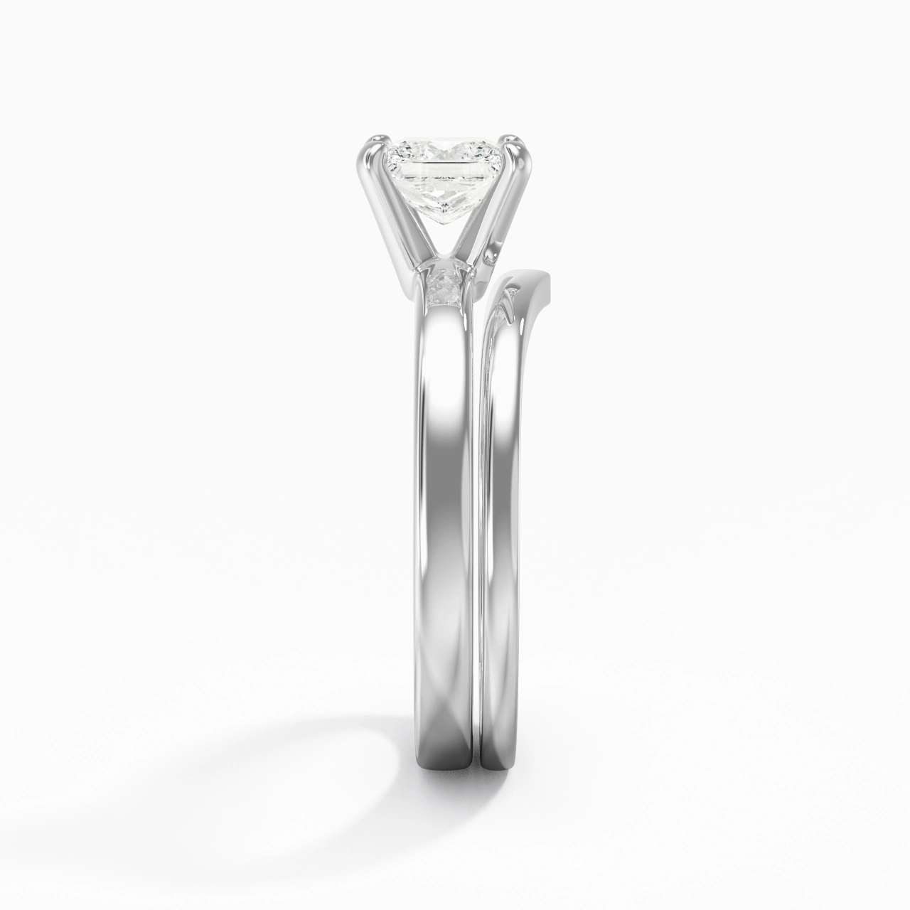 1.00ct Moissanite Wedding Ring Set 925 Sterling Silver