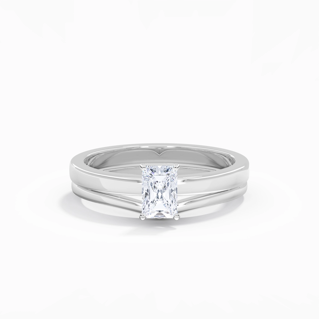 0.80ct Moissanite Wedding Ring Set 925 Sterling Silver