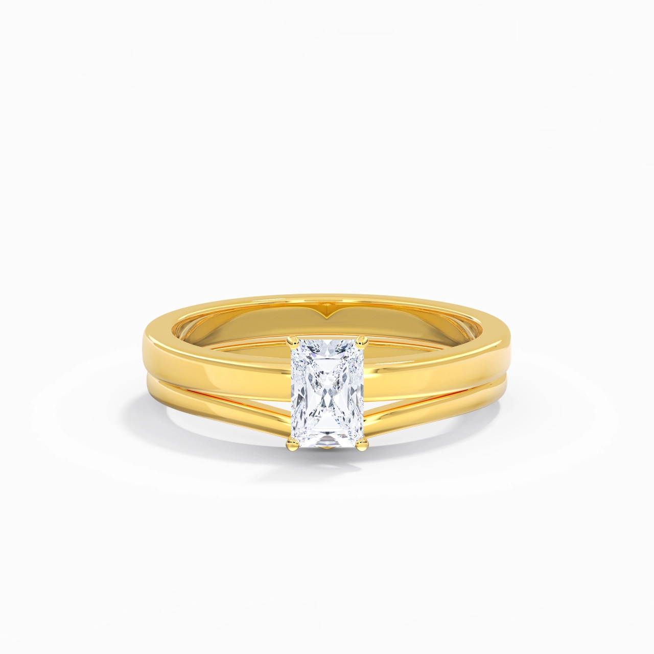 0.80ct Moissanite Wedding Ring Set 18K Gold