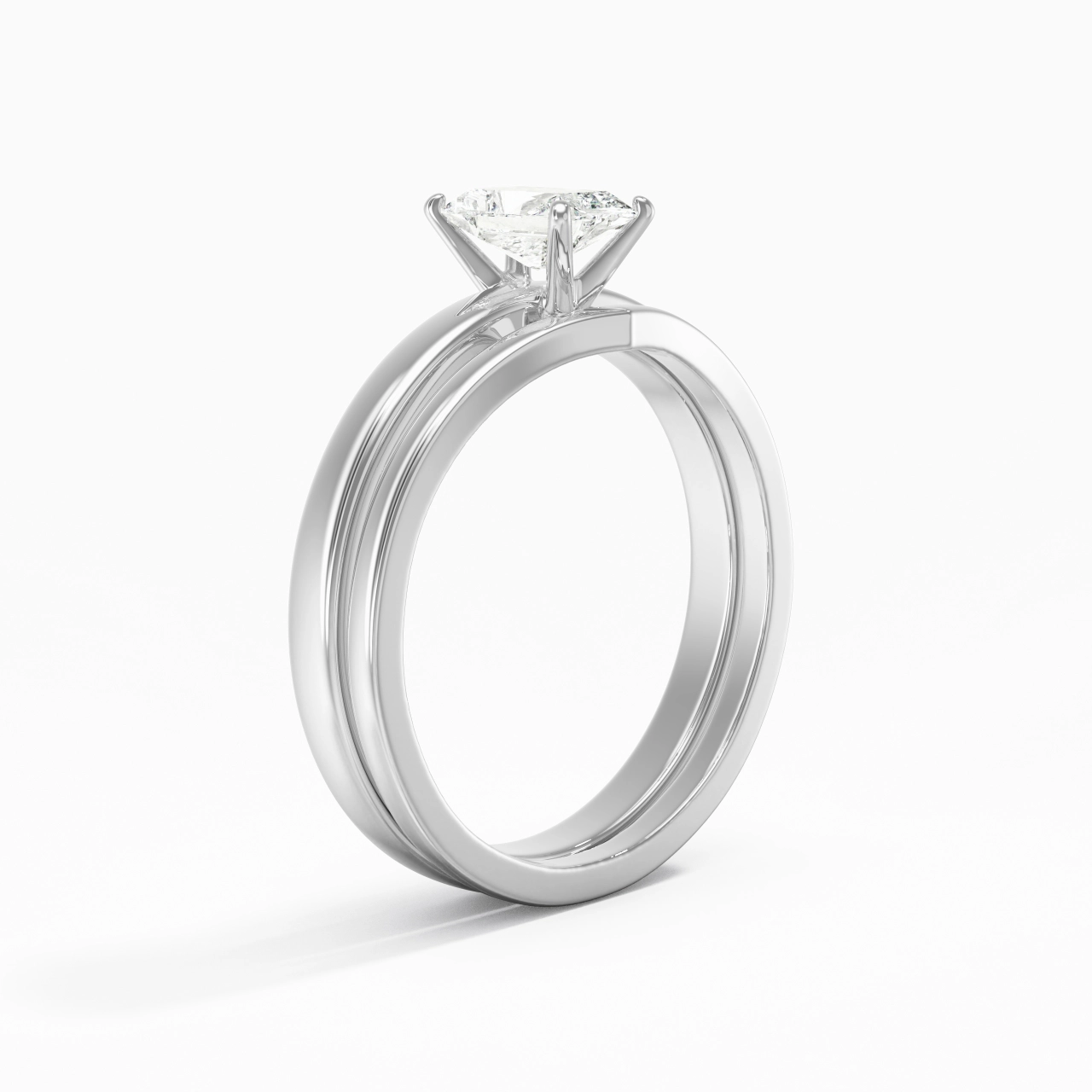 0.80ct Moissanite Wedding Ring Set 925 Sterling Silver