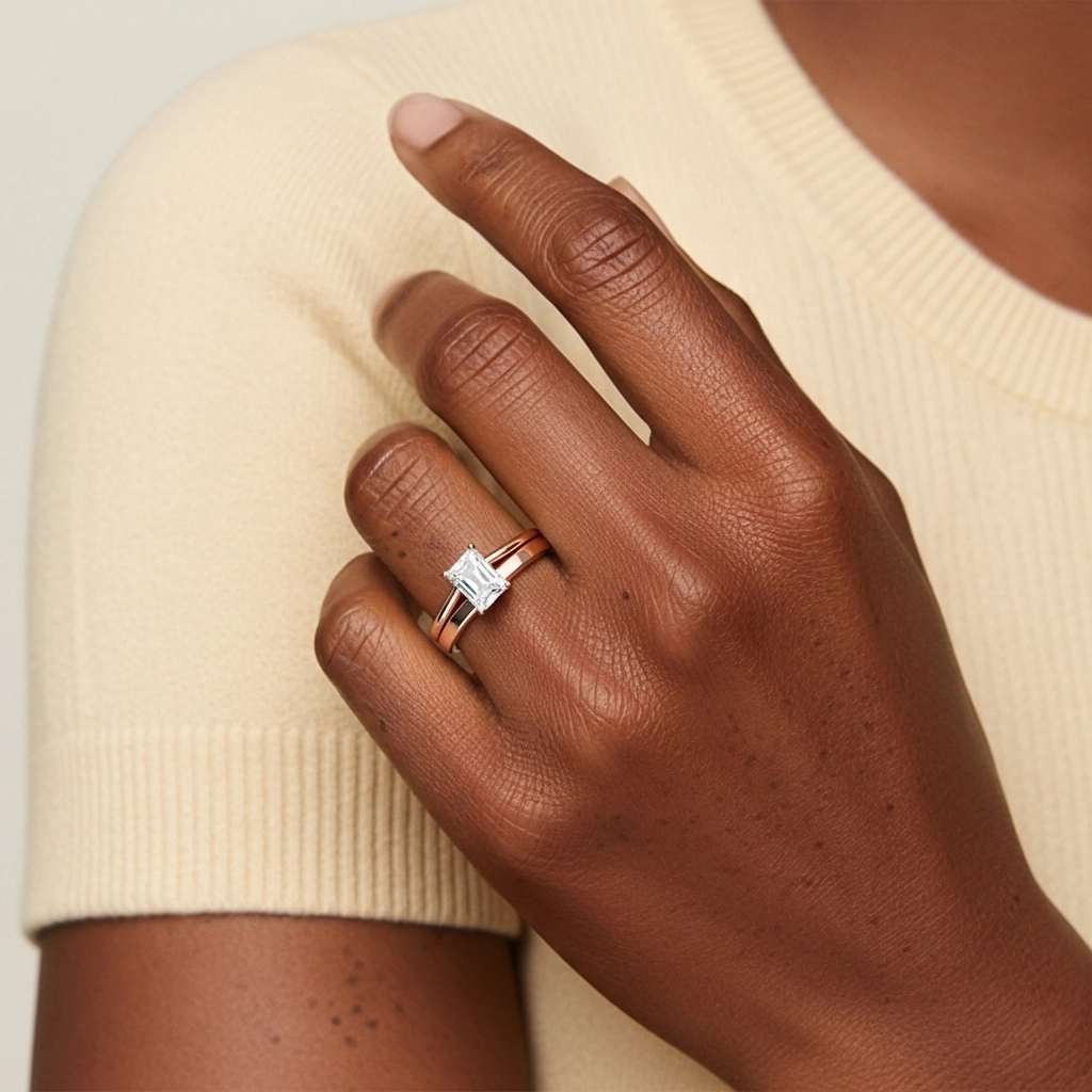 1.00ct Moissanite Wedding Ring Set 925 Sterling Silver