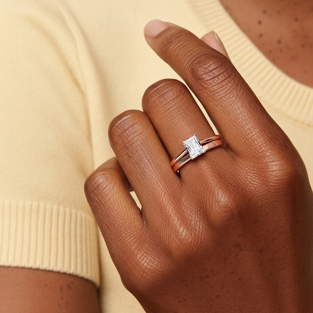 1.00ct Moissanite Wedding Ring Set 925 Sterling Silver