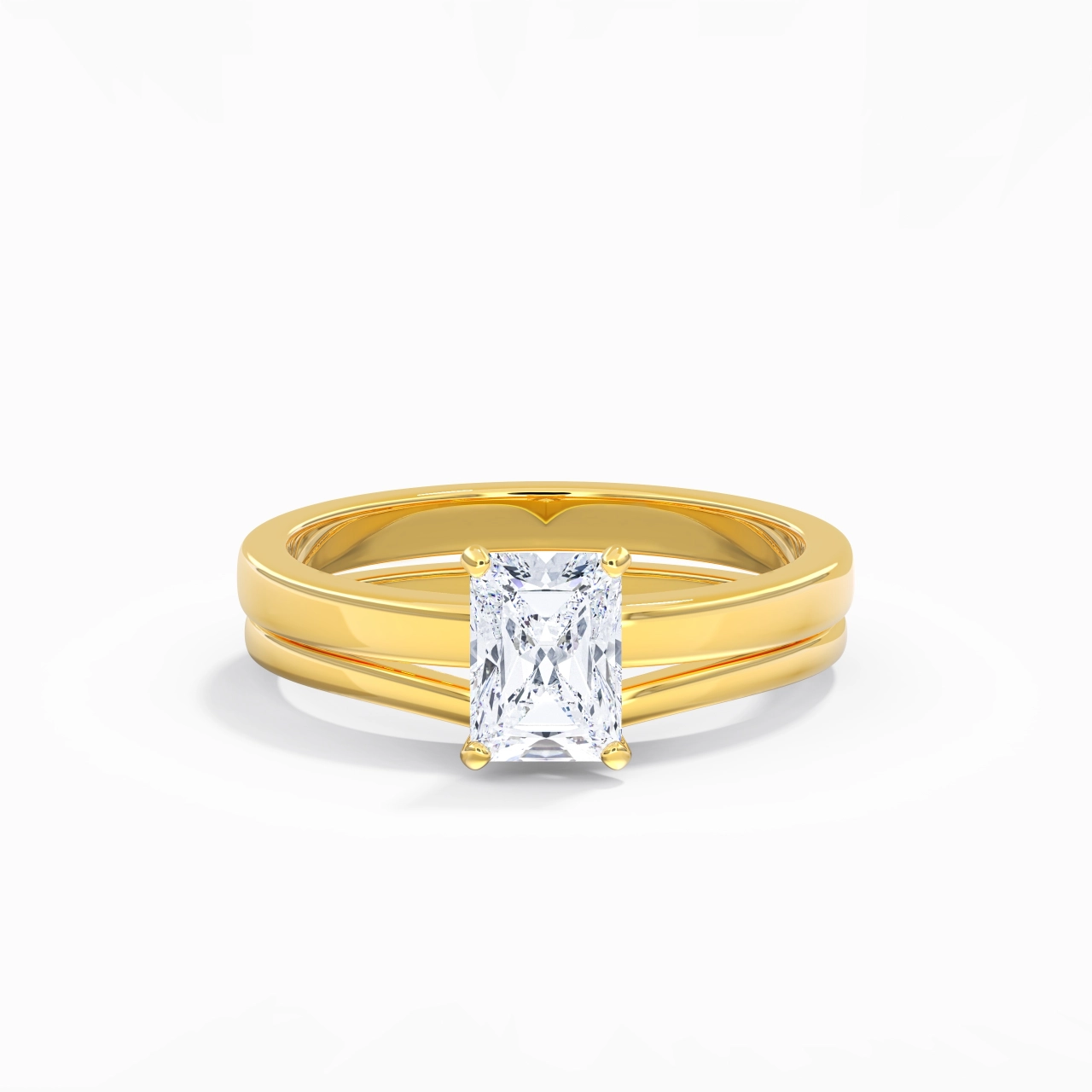 1.00ct Moissanite Wedding Ring Set 14K Gold