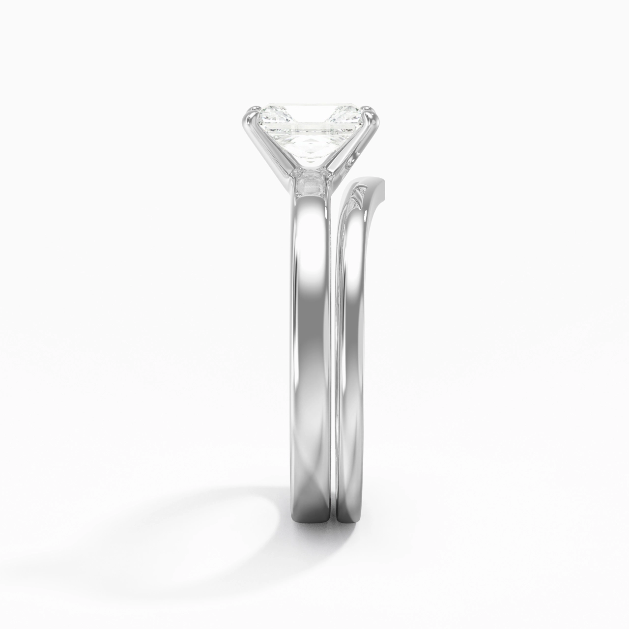 1.00ct Moissanite Wedding Ring Set Platinum