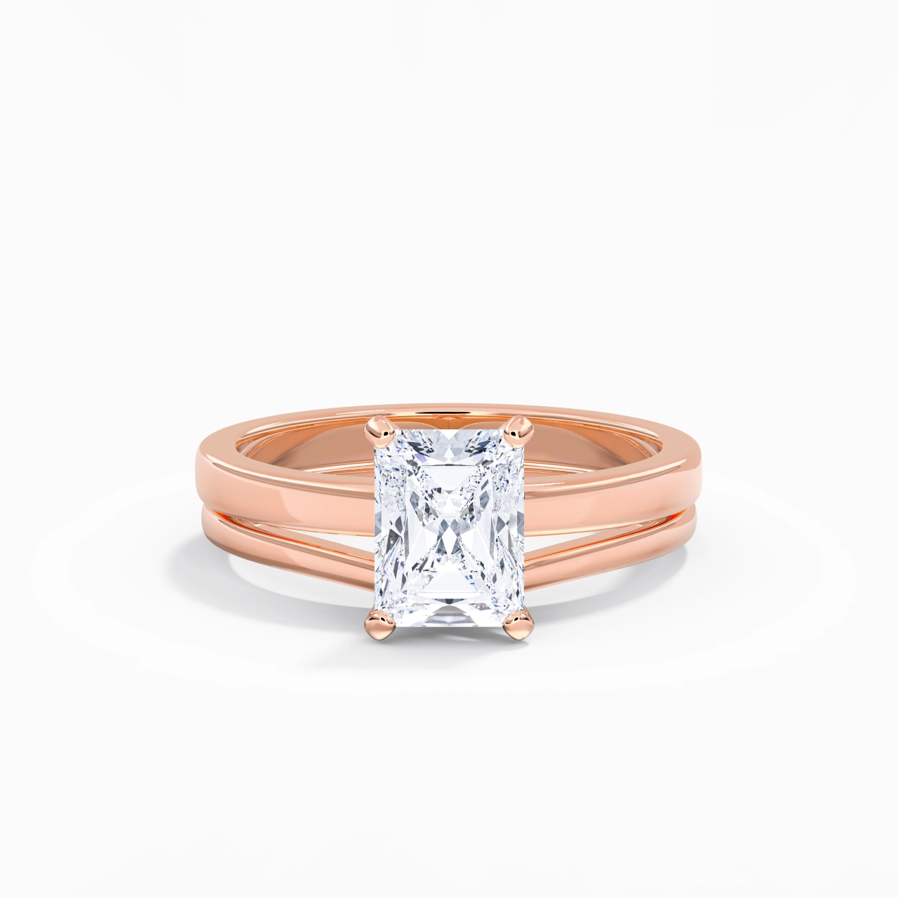 2.00ct Moissanite Wedding Ring Set 14K Rose Gold