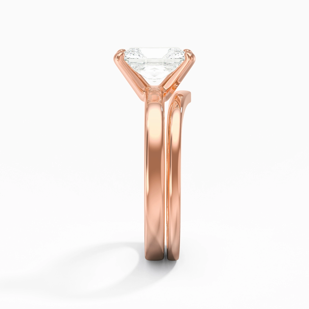 2.00ct Moissanite Wedding Ring Set 14K Rose Gold