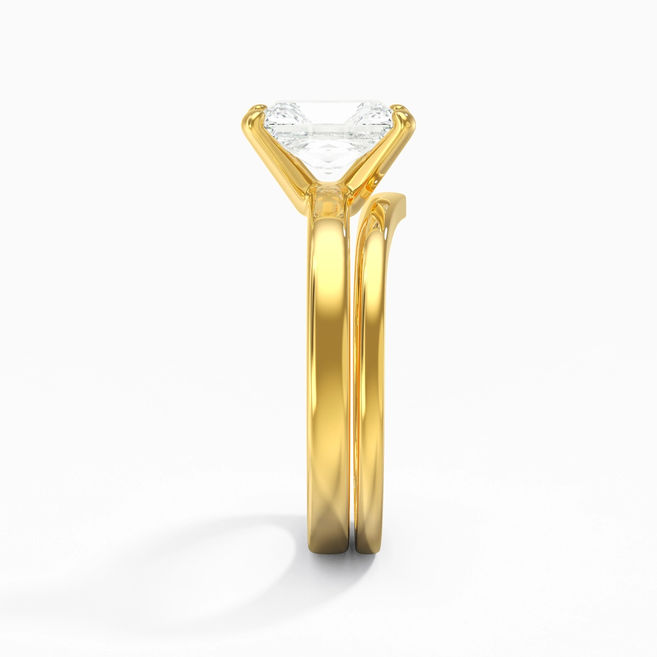 2.00ct Moissanite Wedding Ring Set 18K Gold