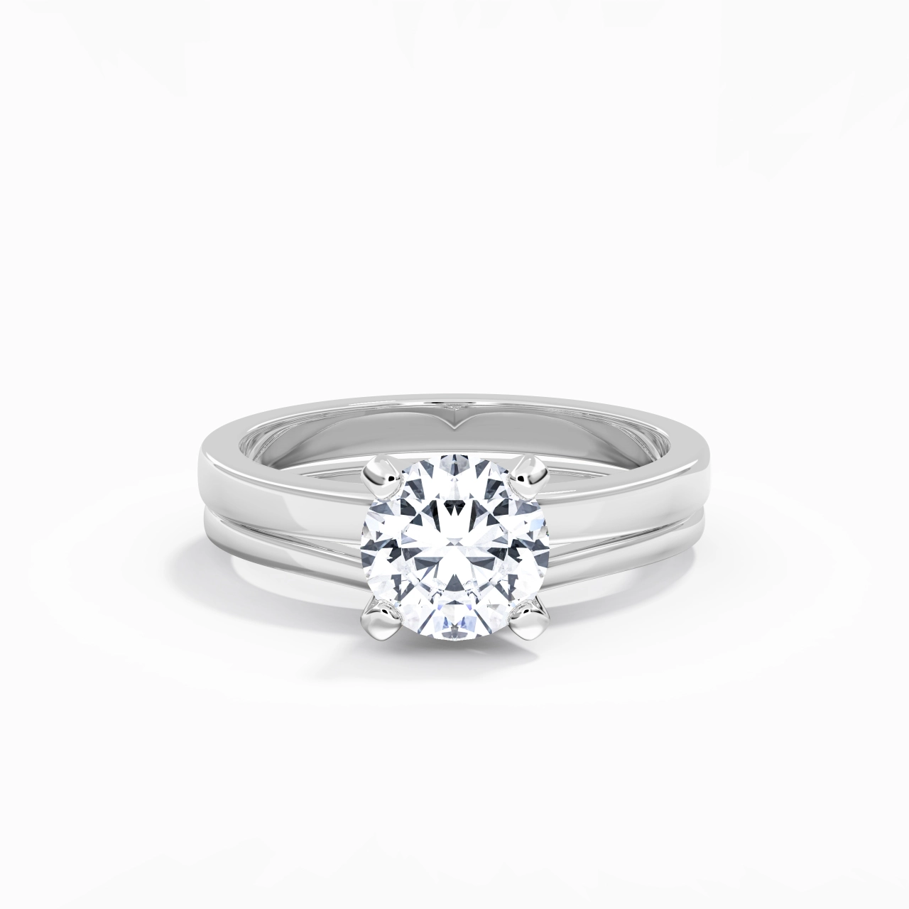 1.50ct Moissanite Wedding Ring Set 925 Sterling Silver