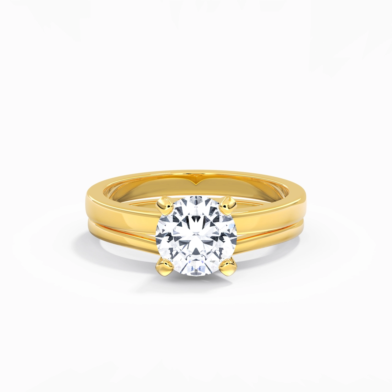 1.50ct Moissanite Wedding Ring Set 18K Gold