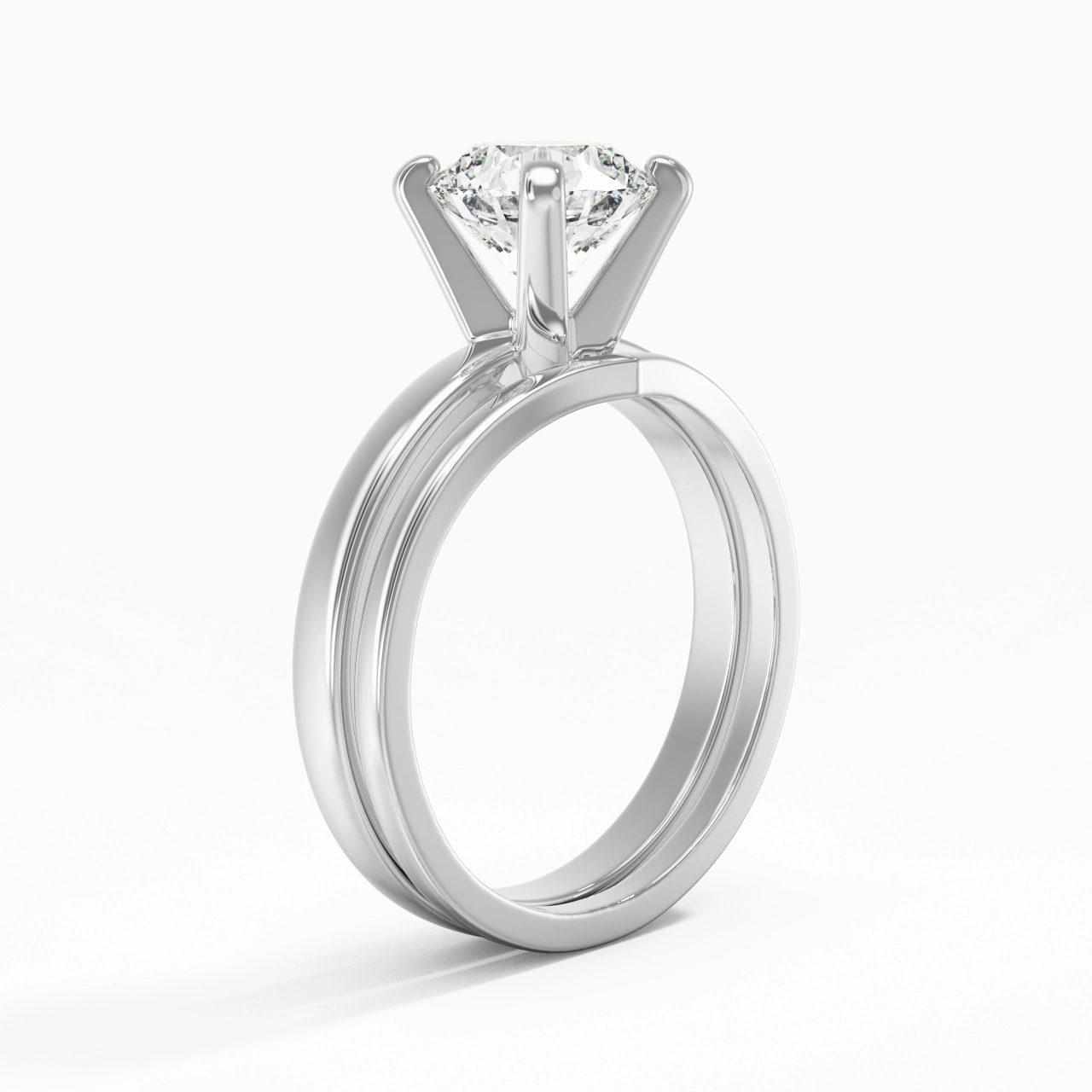 1.50ct Moissanite Wedding Ring Set 925 Sterling Silver