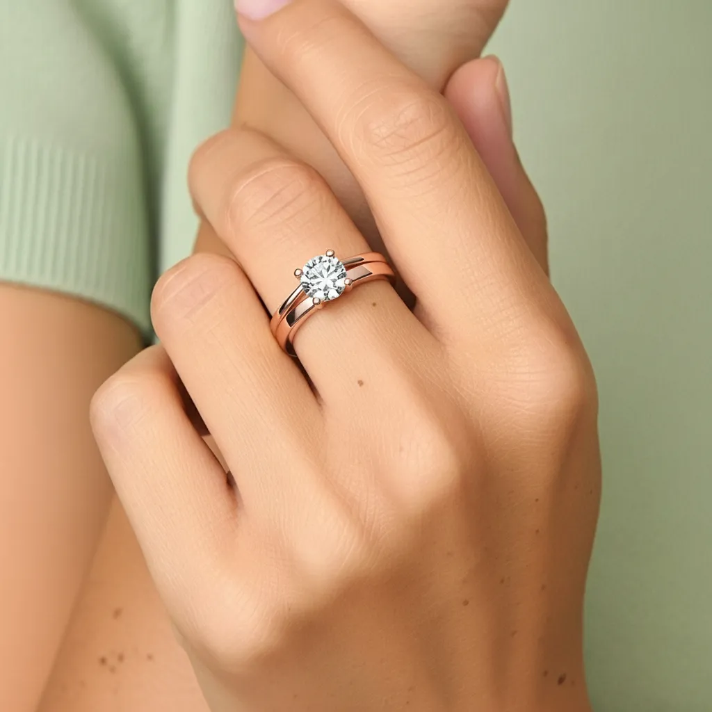 1.00ct Moissanite Wedding Ring Set 925 Sterling Silver