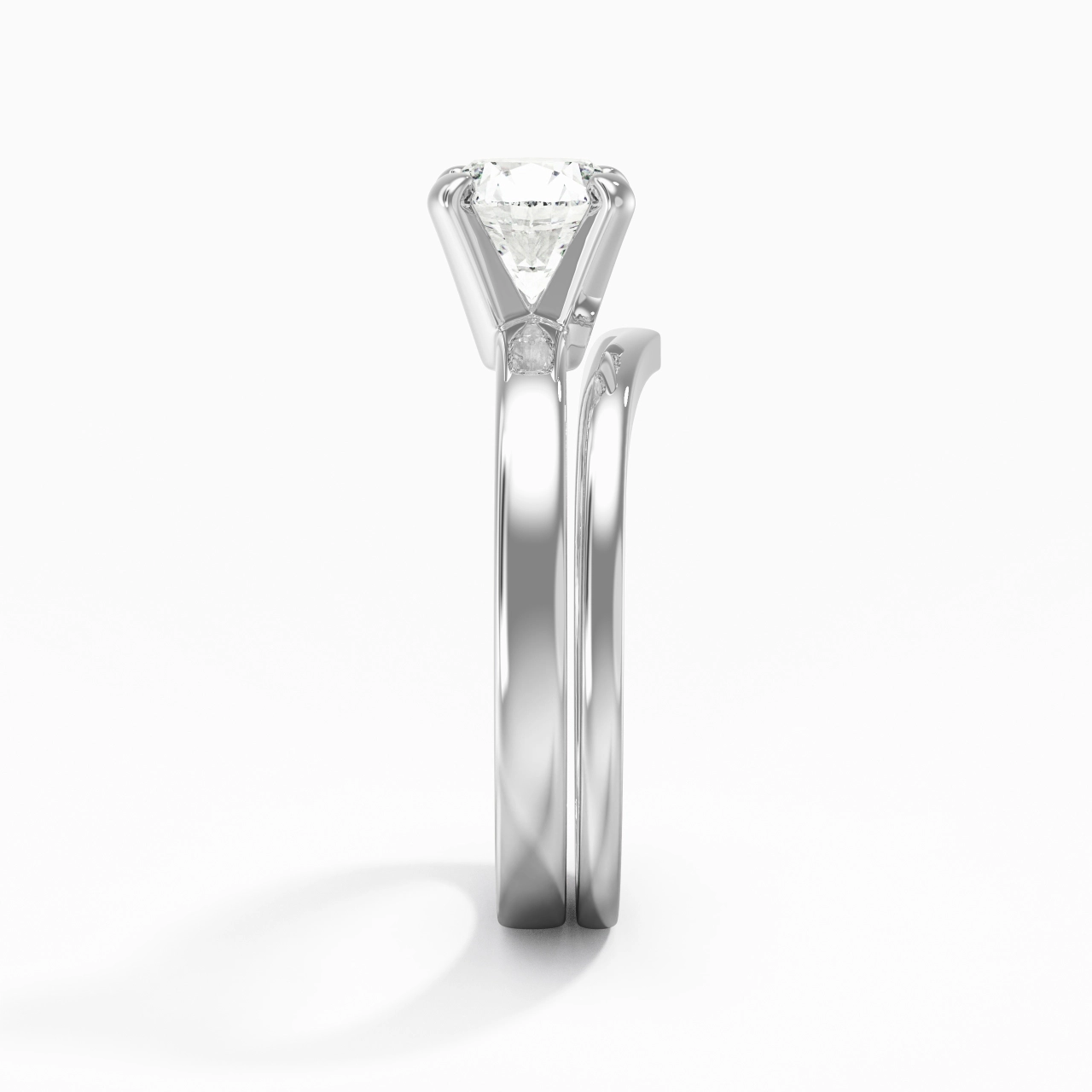 1.00ct Moissanite Wedding Ring Set Platinum