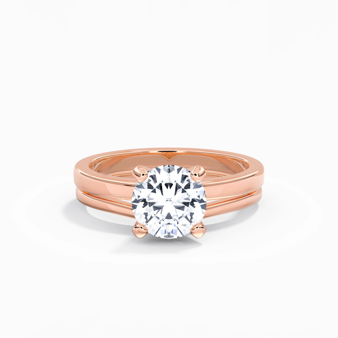 2.00ct Moissanite Wedding Ring Set 18K Rose Gold