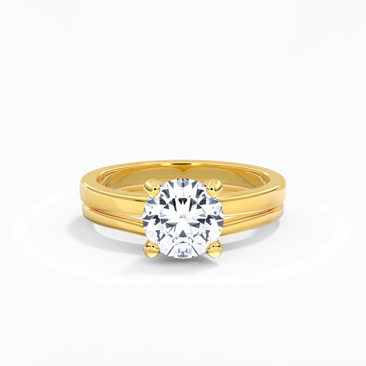 2.00ct Moissanite Wedding Ring Set 18K Gold