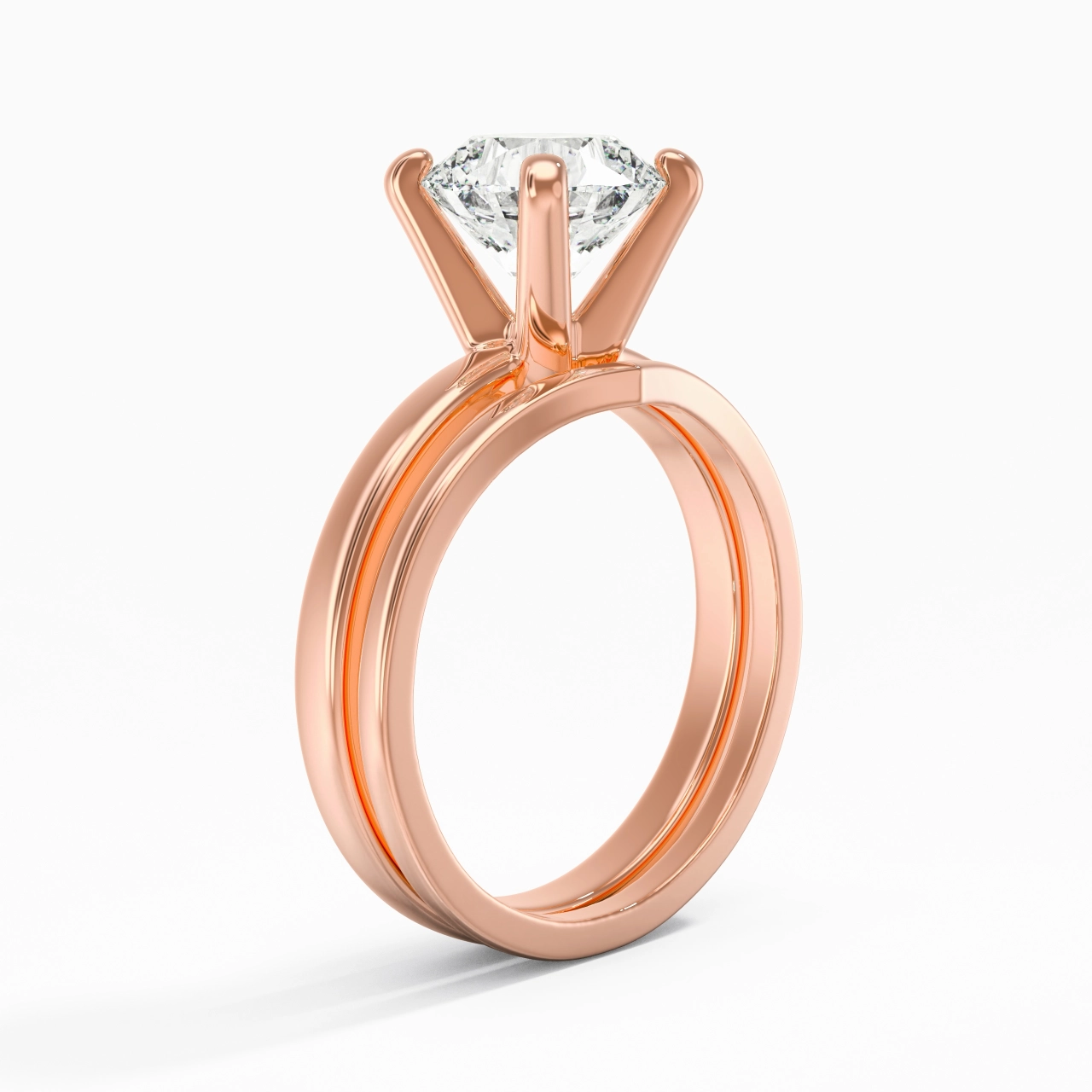 2.00ct Moissanite Wedding Ring Set 18K Rose Gold