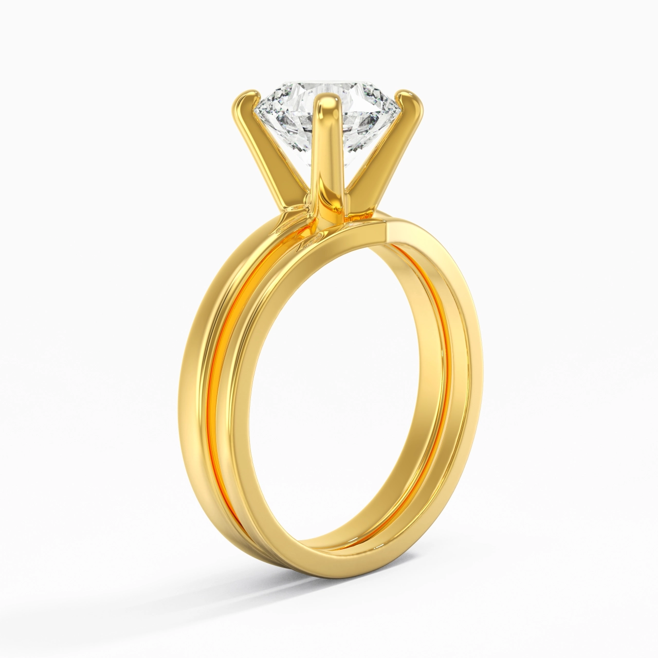 2.00ct Moissanite Wedding Ring Set 18K Gold