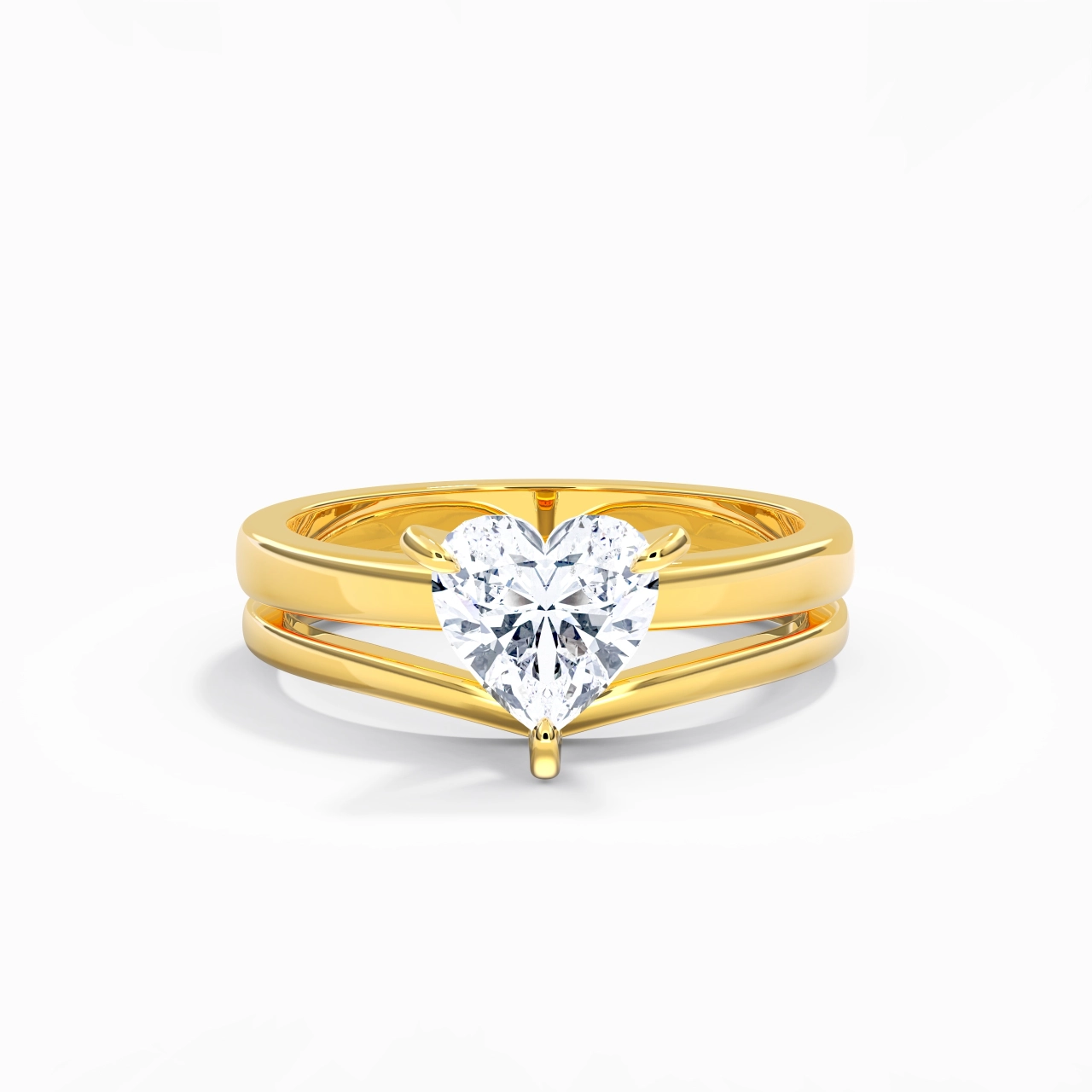 Classic Heart Cut Wedding Ring Set