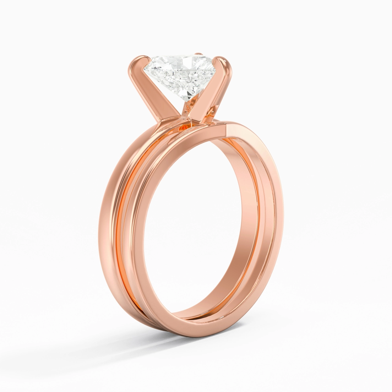 Classic Heart Cut Wedding Ring Set
