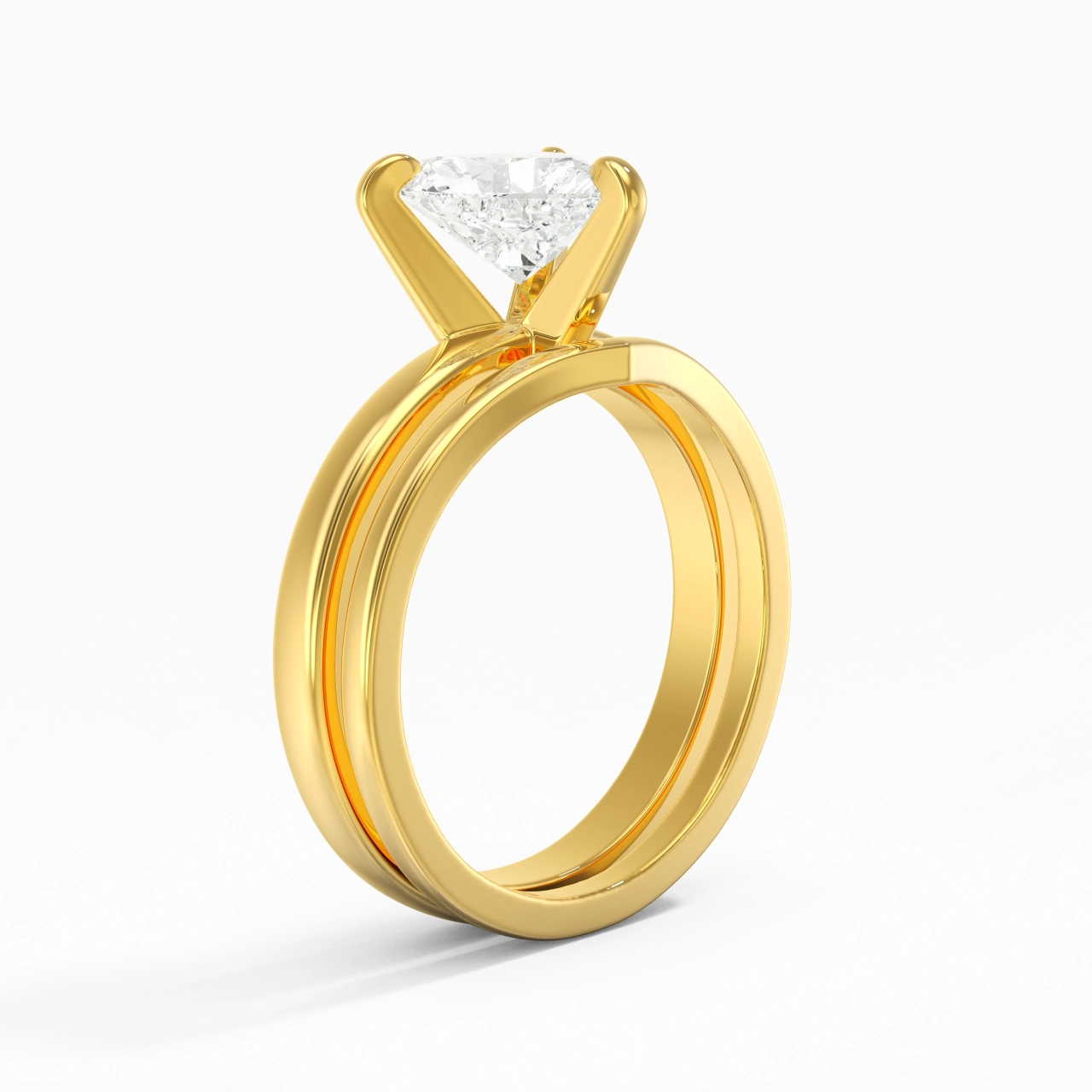 Classic Heart Cut Wedding Ring Set
