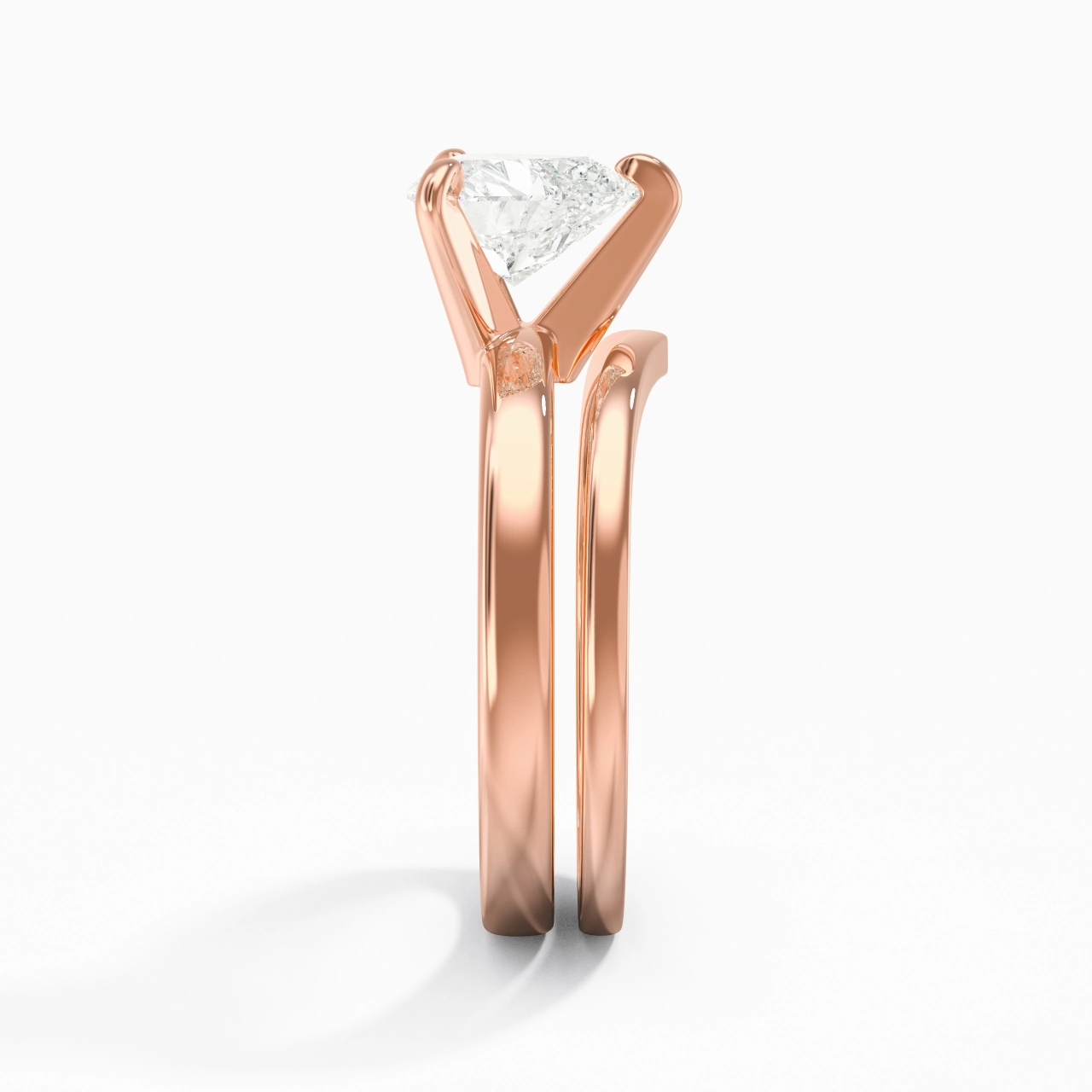 Classic Heart Cut Wedding Ring Set