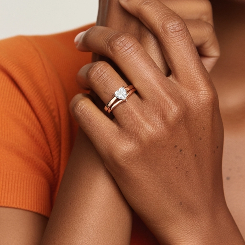 Classic Heart Cut Wedding Ring Set