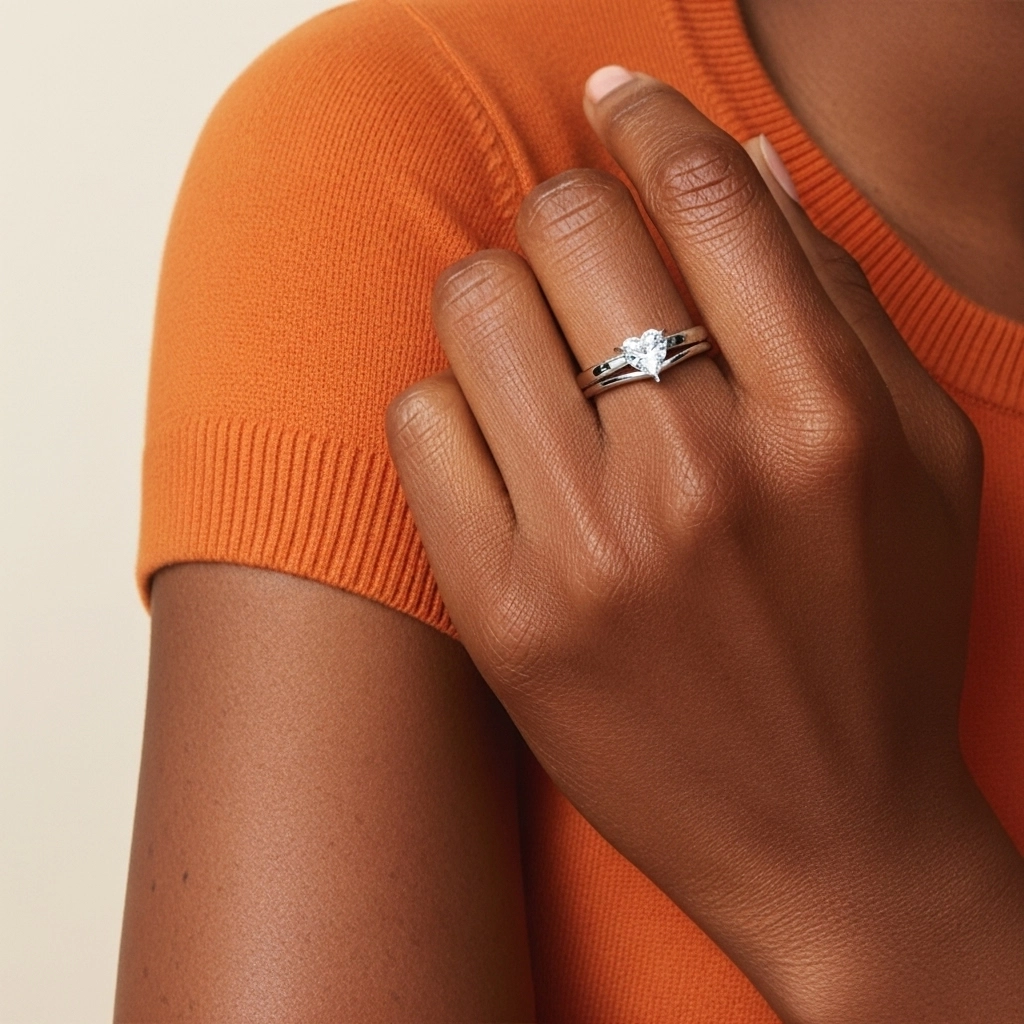 Classic Heart Cut Wedding Ring Set