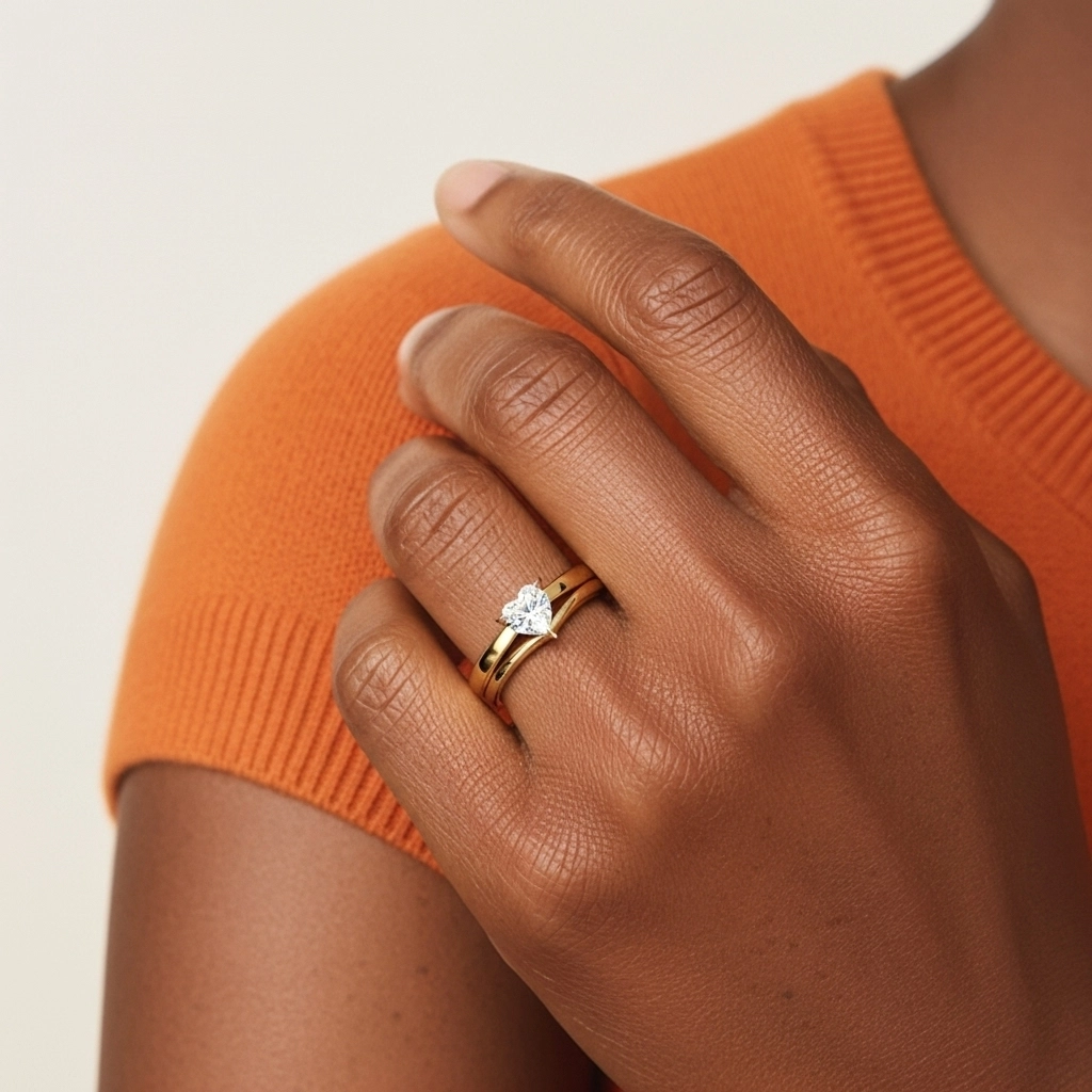 Classic Heart Cut Wedding Ring Set