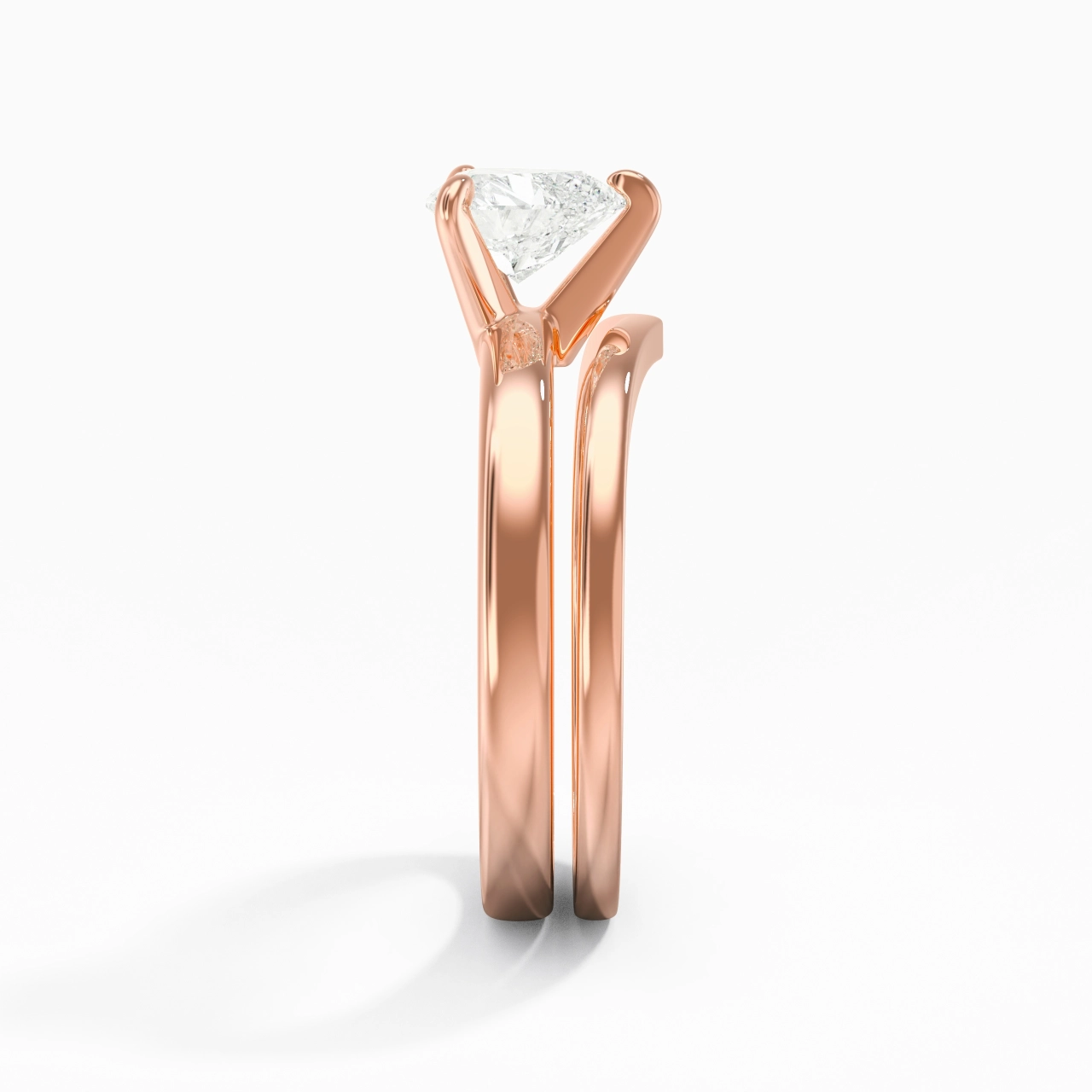 Classic Heart Cut Wedding Ring Set
