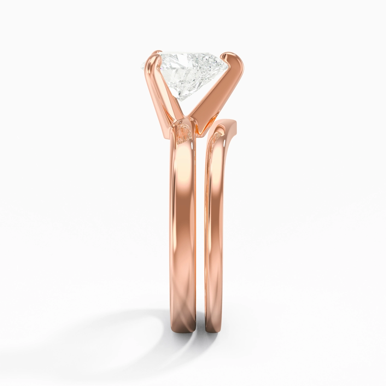 Classic Heart Cut Wedding Ring Set