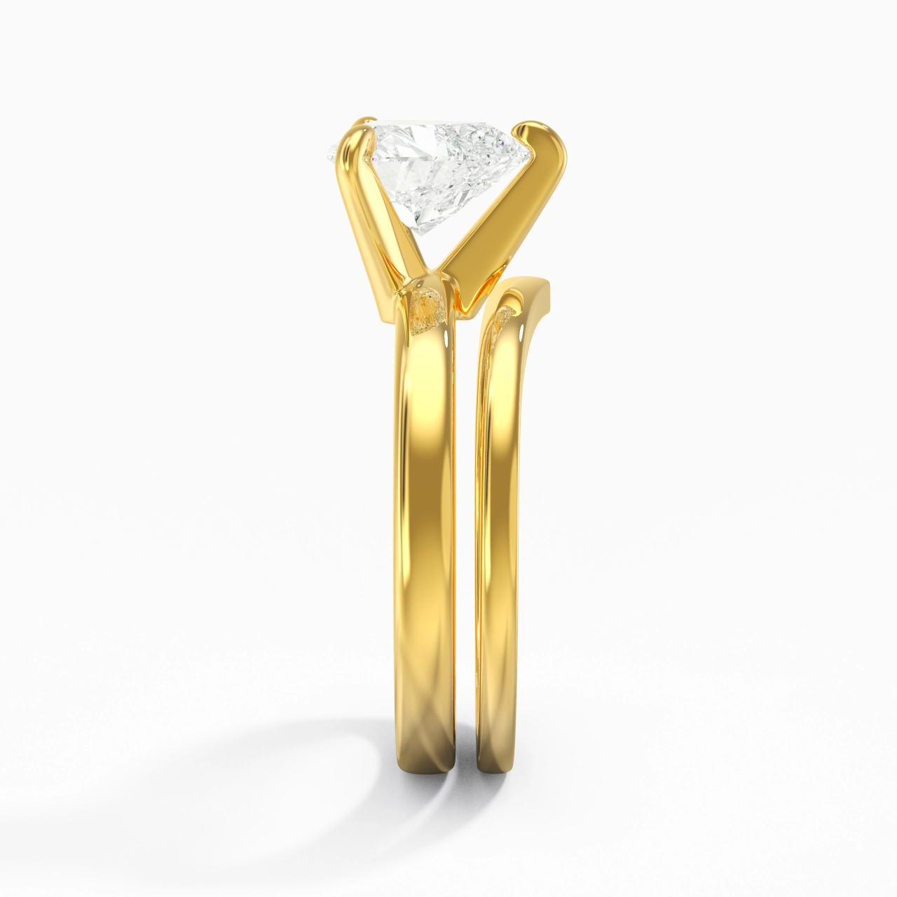 Classic Heart Cut Wedding Ring Set