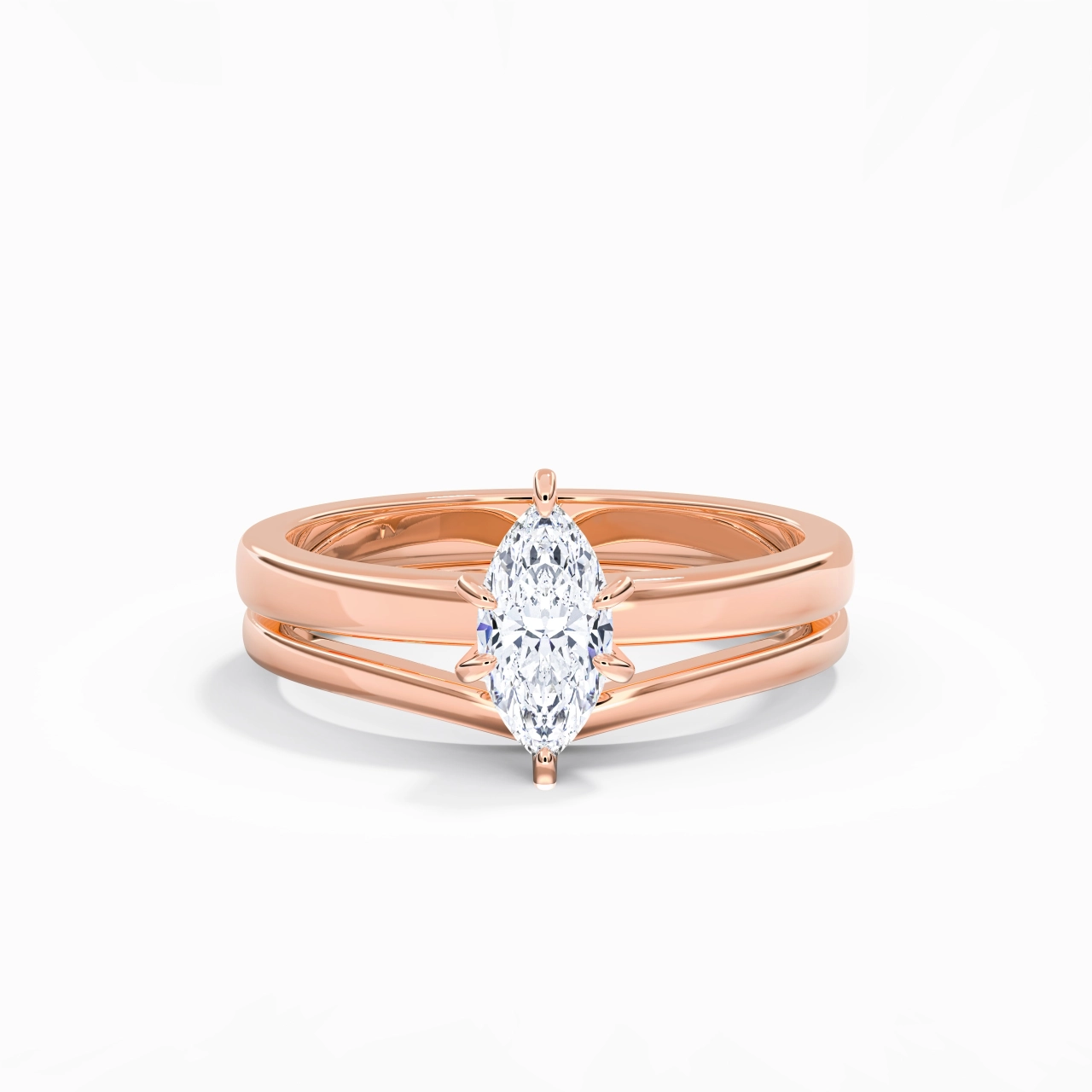 Classic Marquise Cut Wedding Ring Set