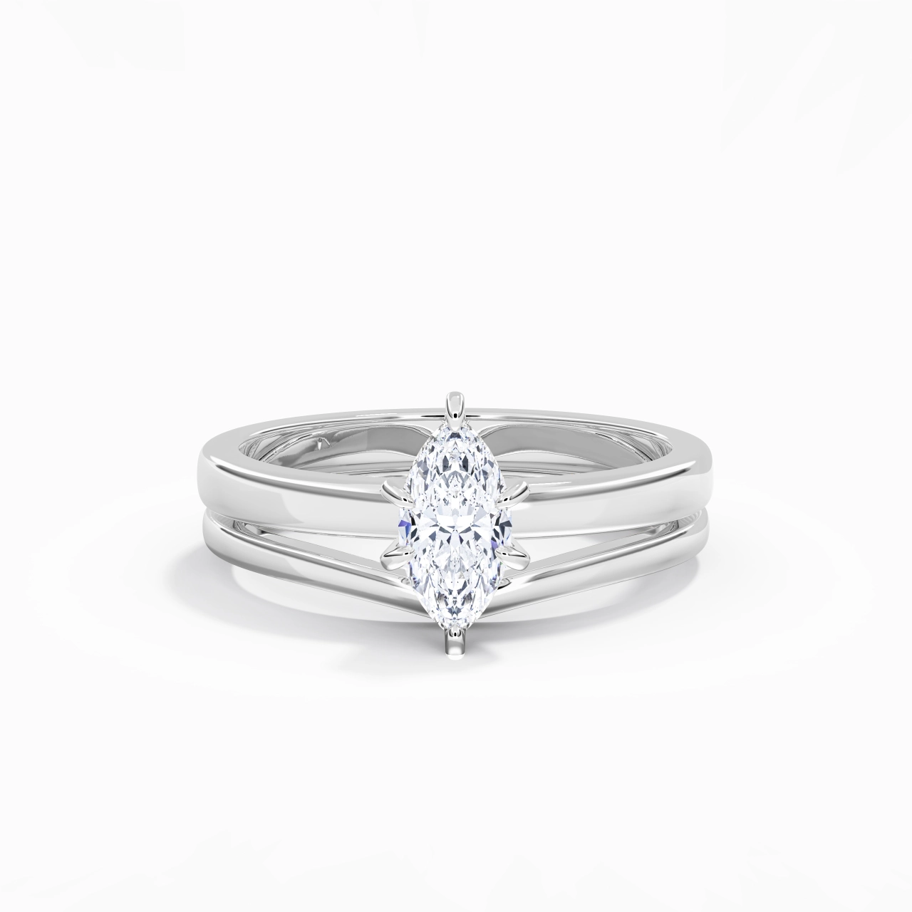 Classic Marquise Cut Wedding Ring Set