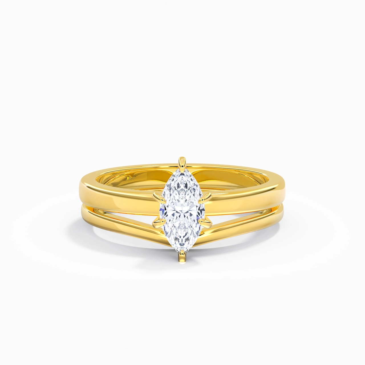 Classic Marquise Cut Wedding Ring Set