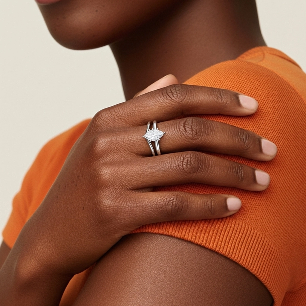 Classic Marquise Cut Wedding Ring Set