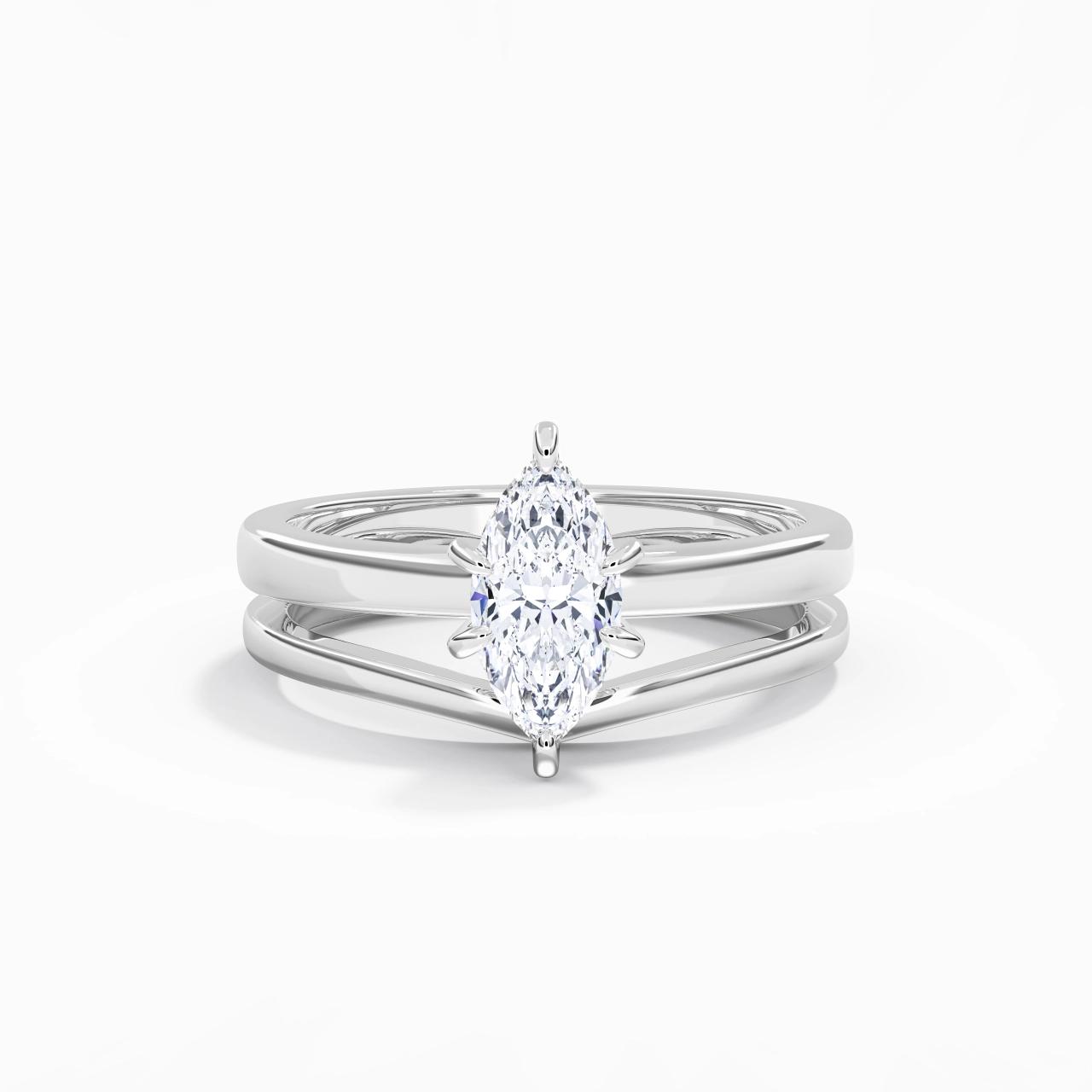 Classic Marquise Cut Wedding Ring Set