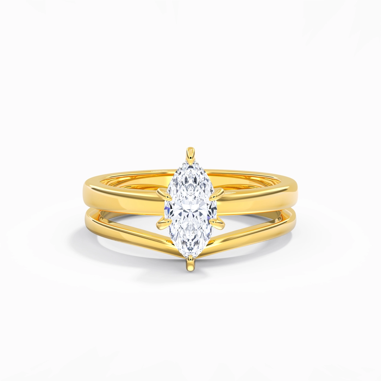 Classic Marquise Cut Wedding Ring Set