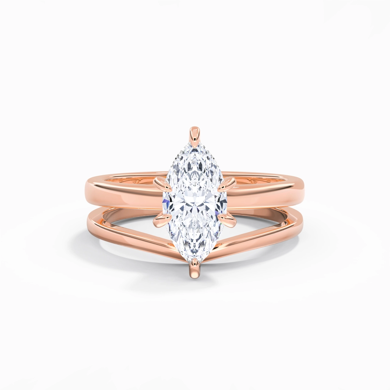Classic Marquise Cut Wedding Ring Set