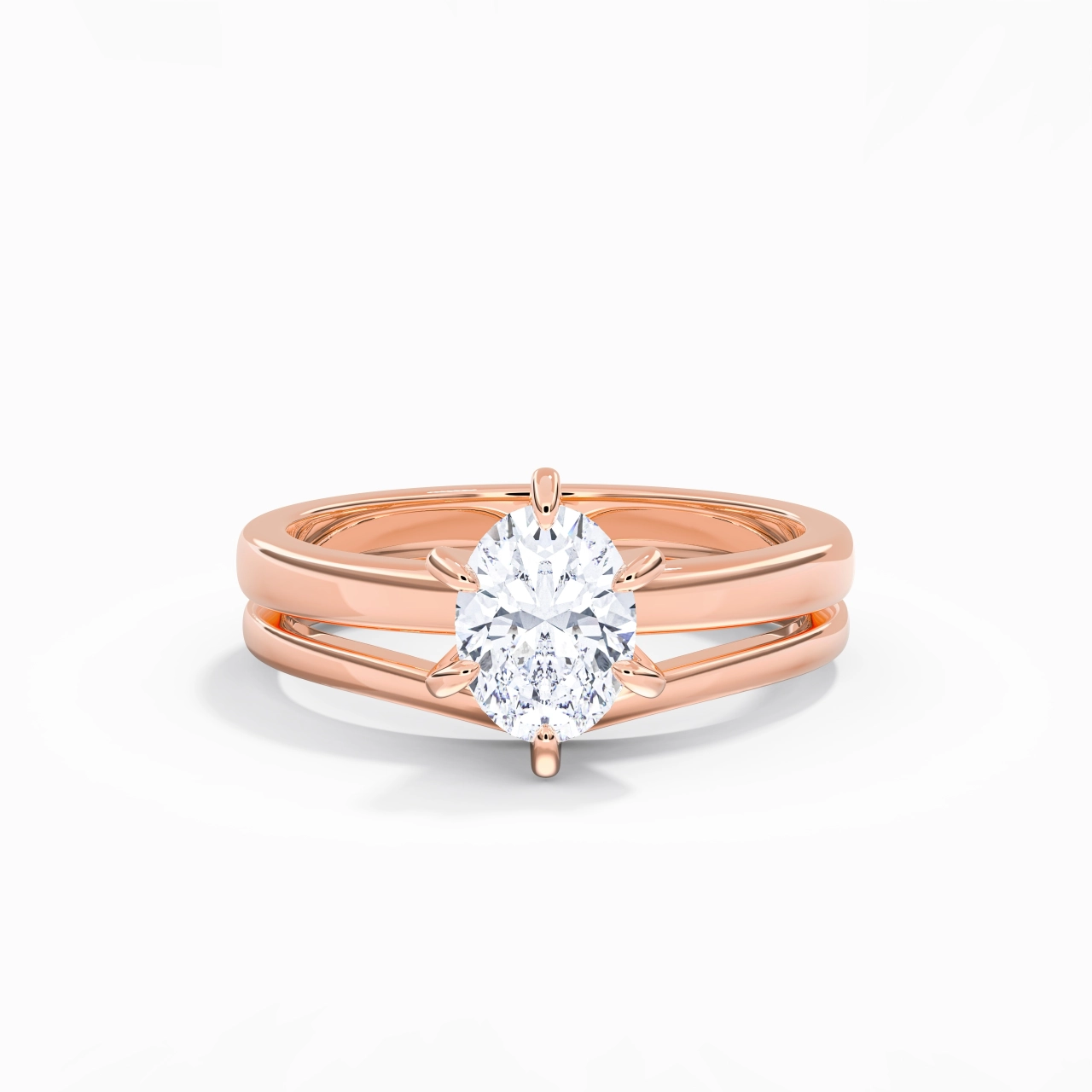 Classic Oval Cut Wedding Ring Set