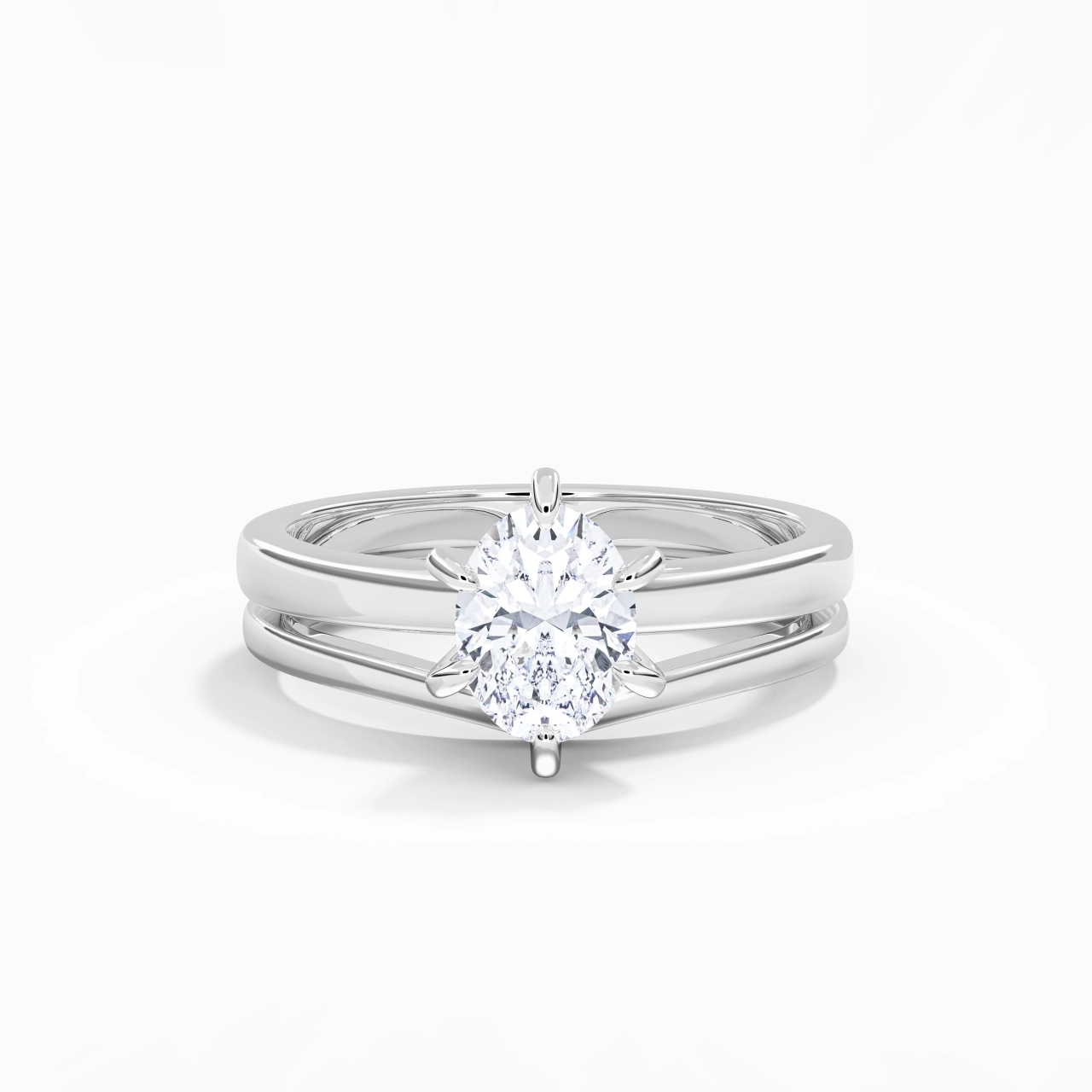 Classic Oval Cut Wedding Ring Set