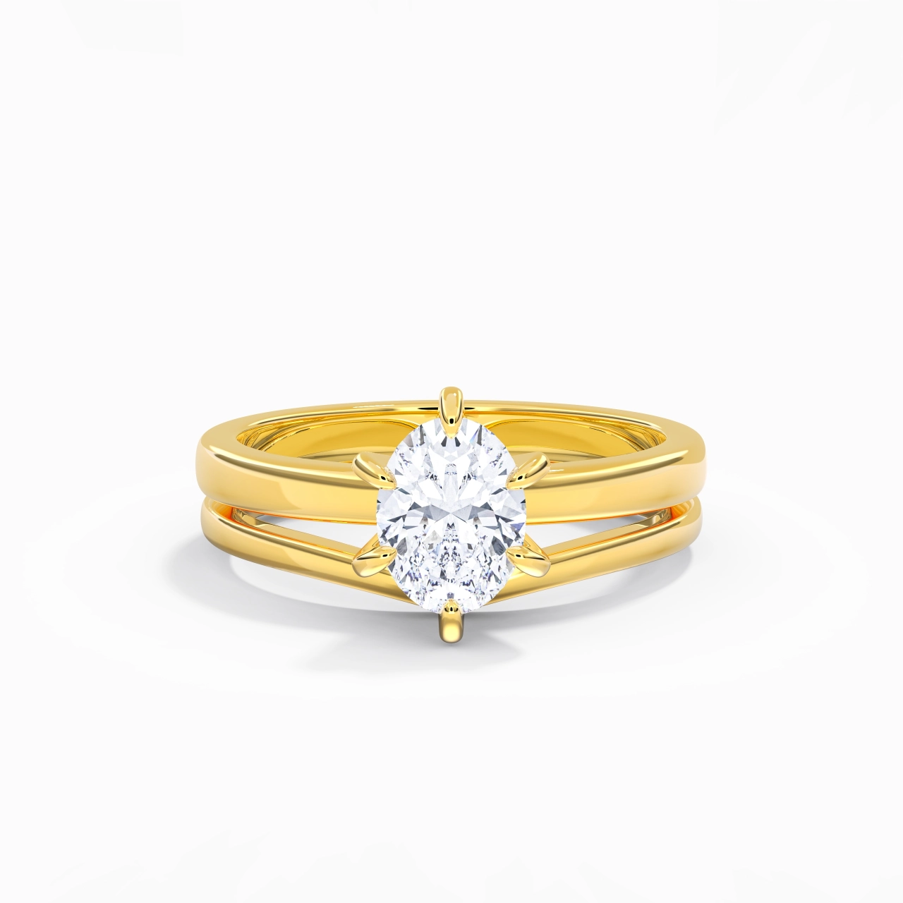 Classic Oval Cut Wedding Ring Set