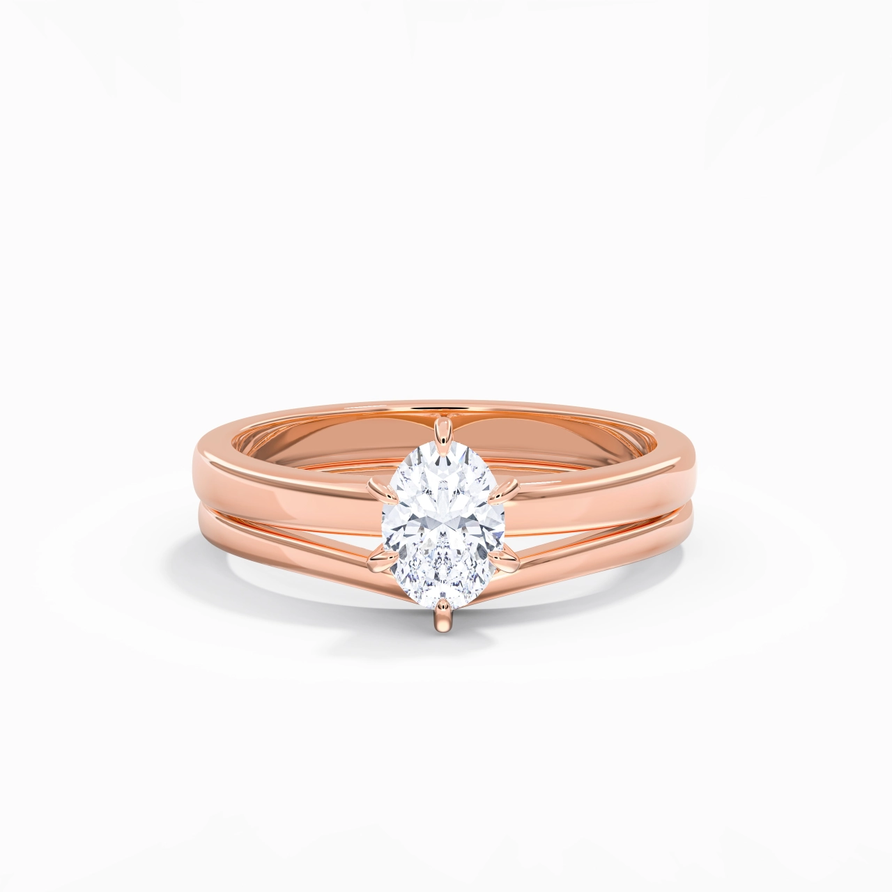 Classic Oval Cut Wedding Ring Set