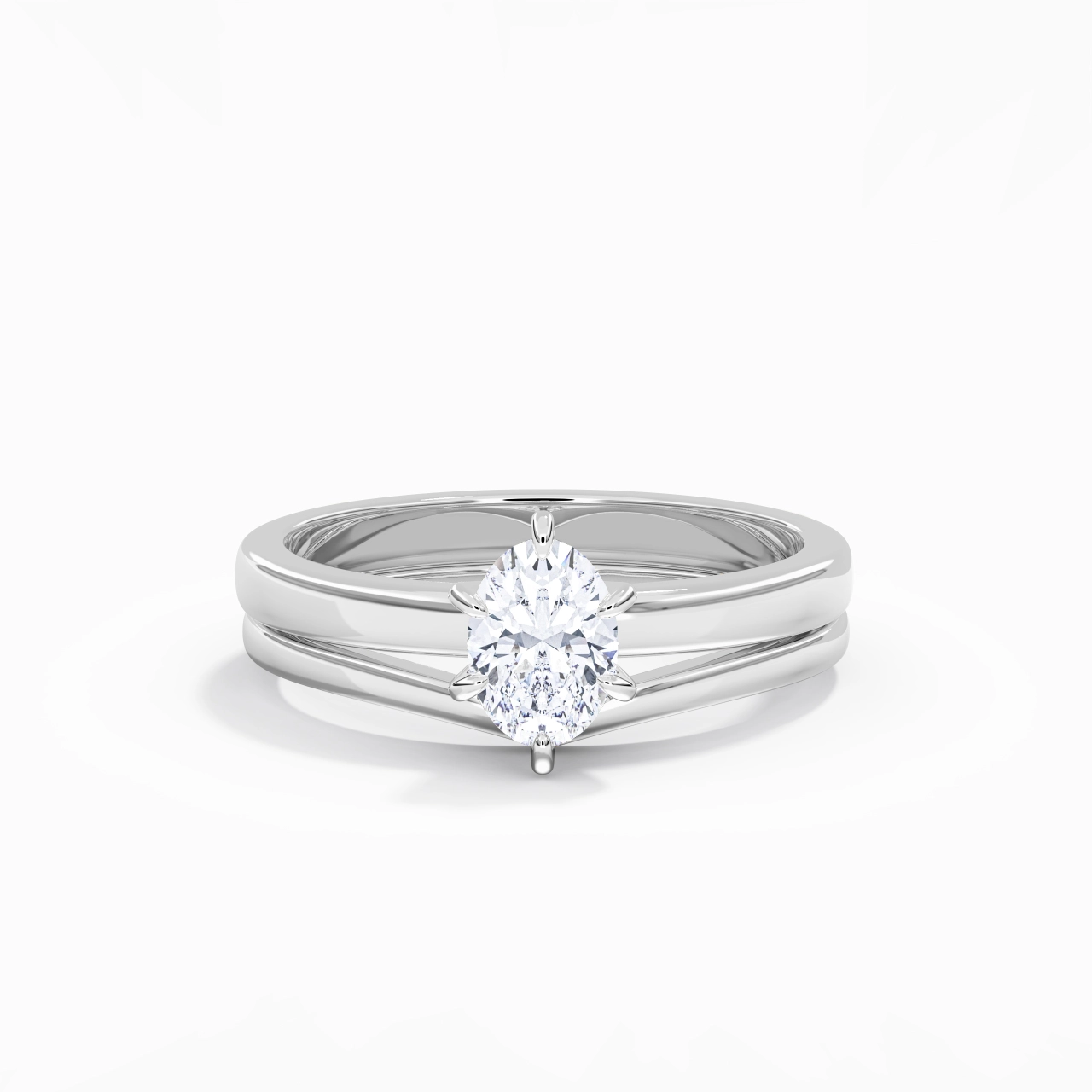 Classic Oval Cut Wedding Ring Set