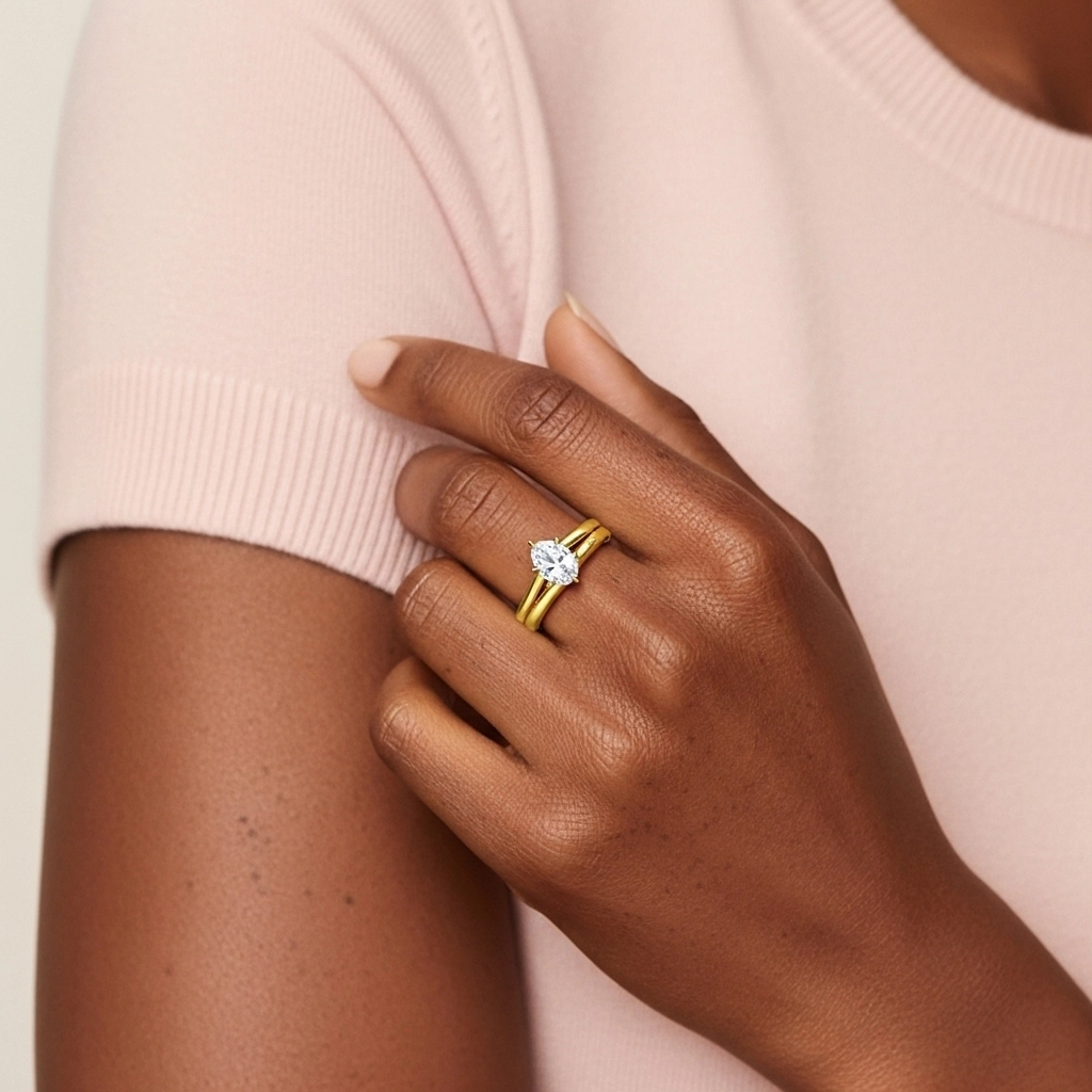 Classic Oval Cut Wedding Ring Set