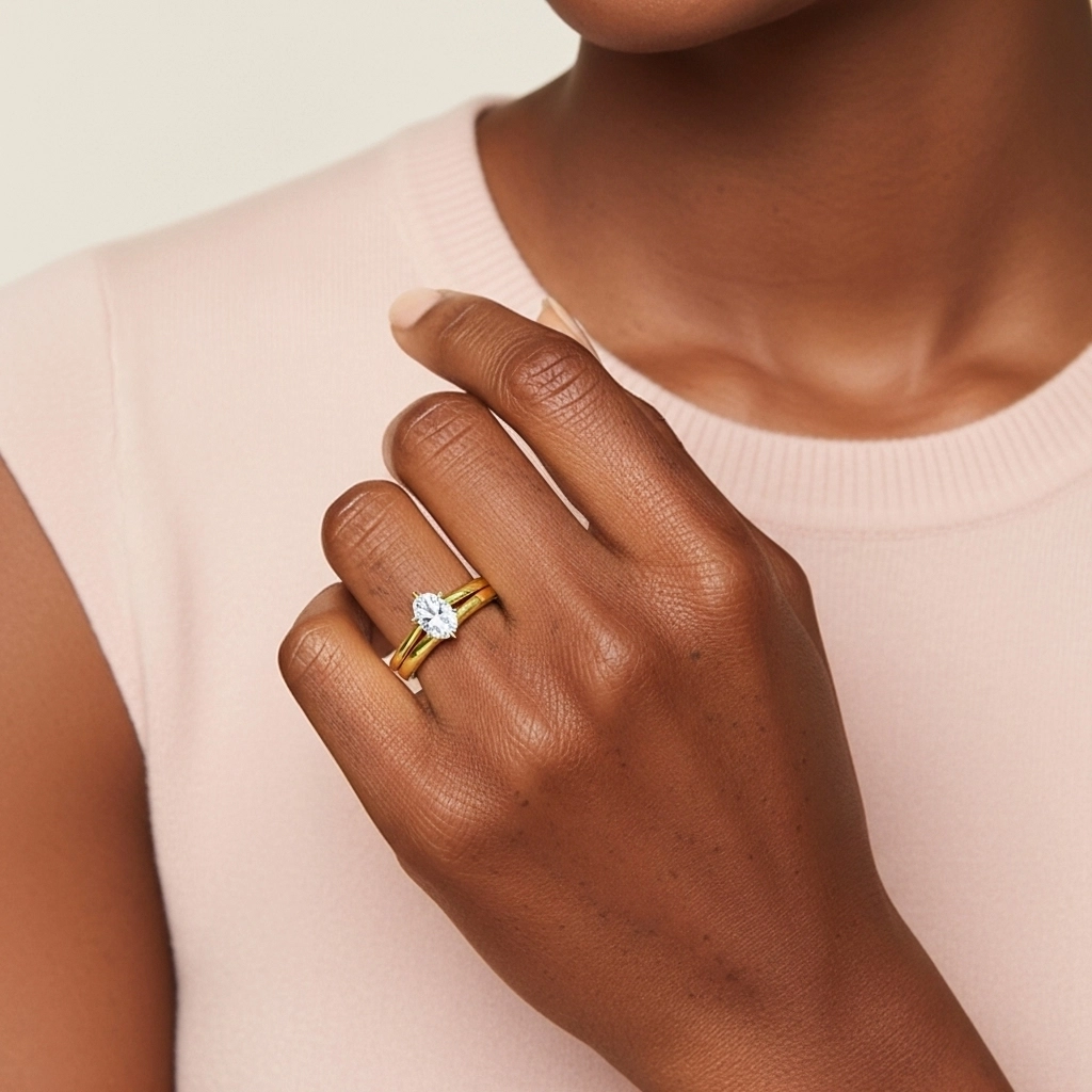 Classic Oval Cut Wedding Ring Set