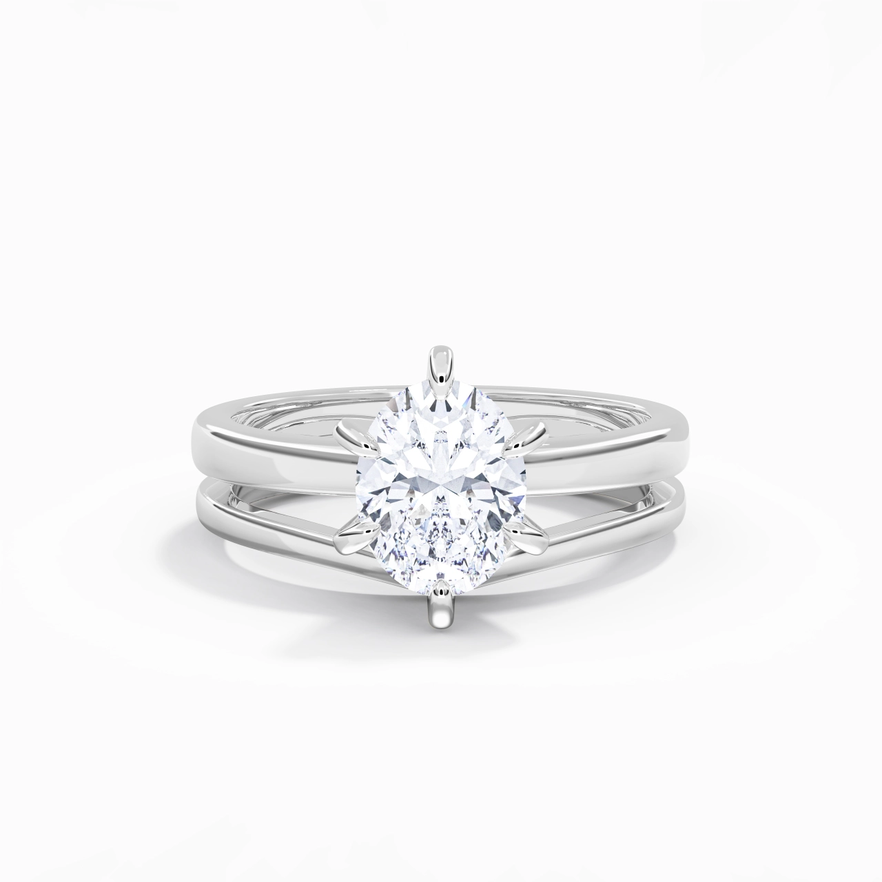 Classic Oval Cut Wedding Ring Set